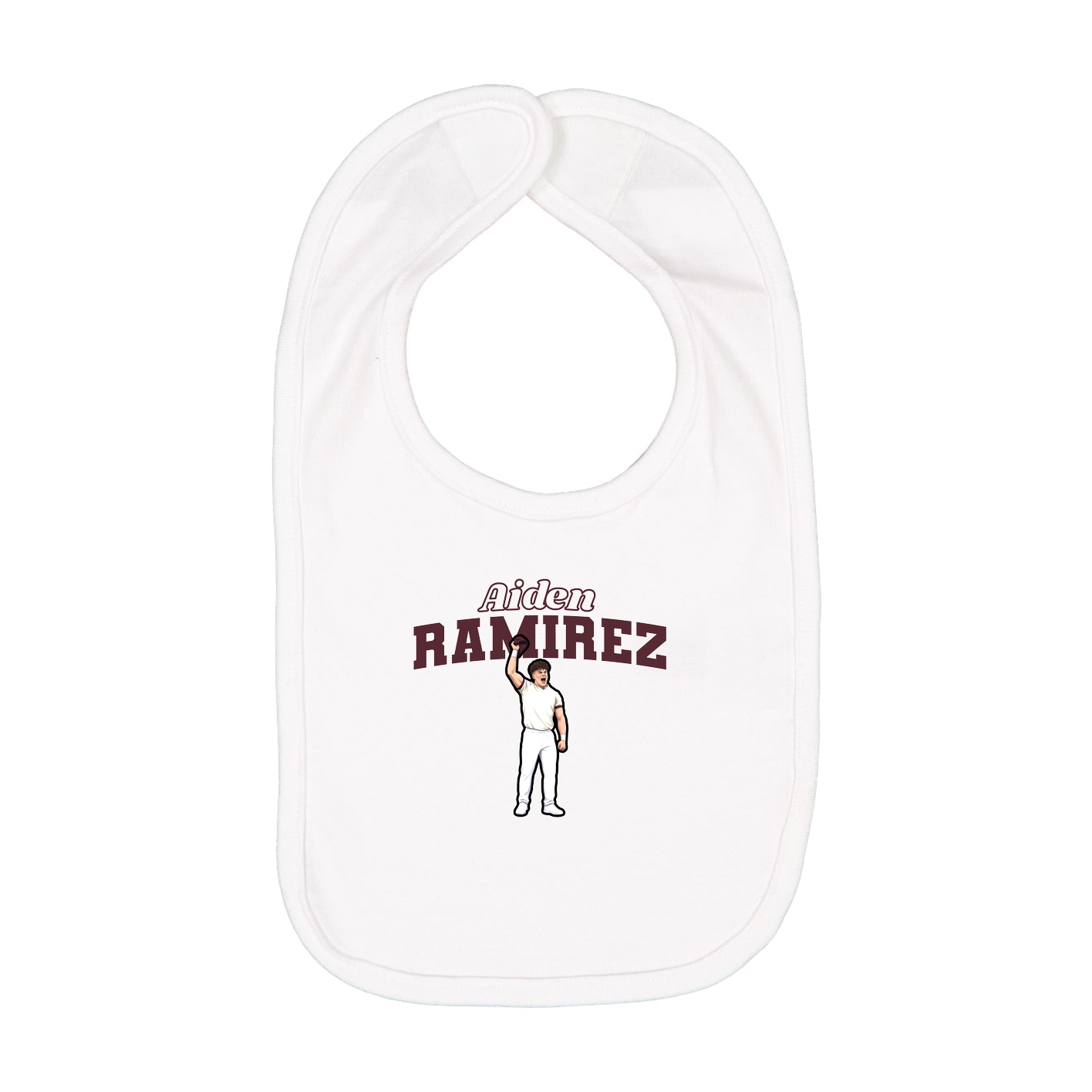Infant Bib — Name Arch in White