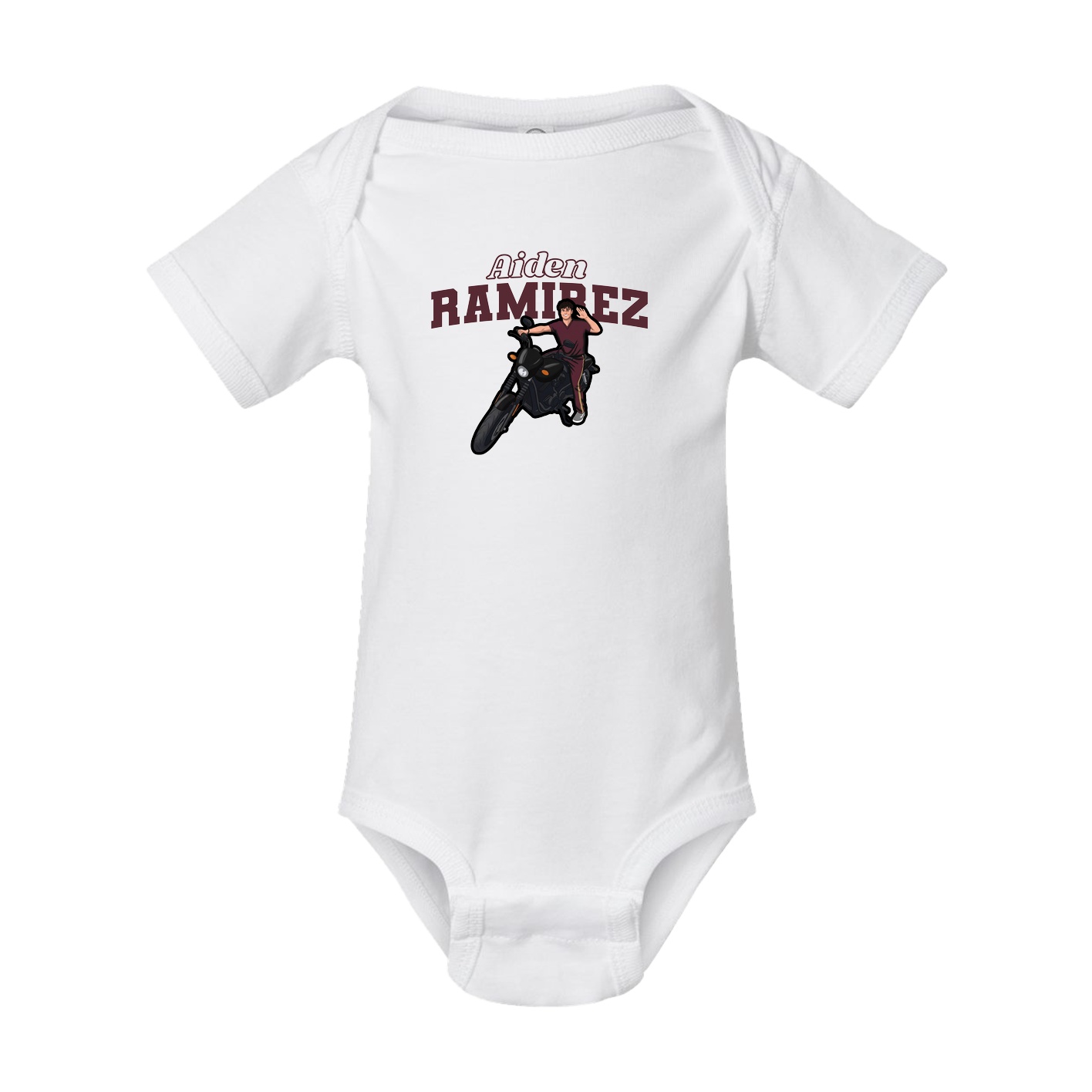 Baby Onesie — Name Arch in White