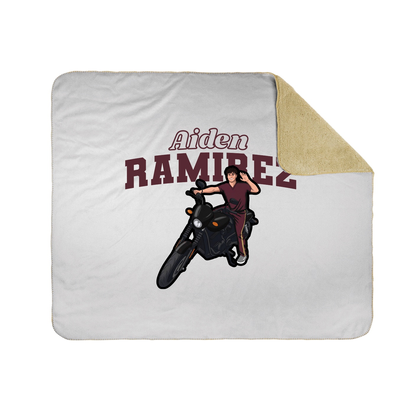 Throw Blanket — Name Arch in White