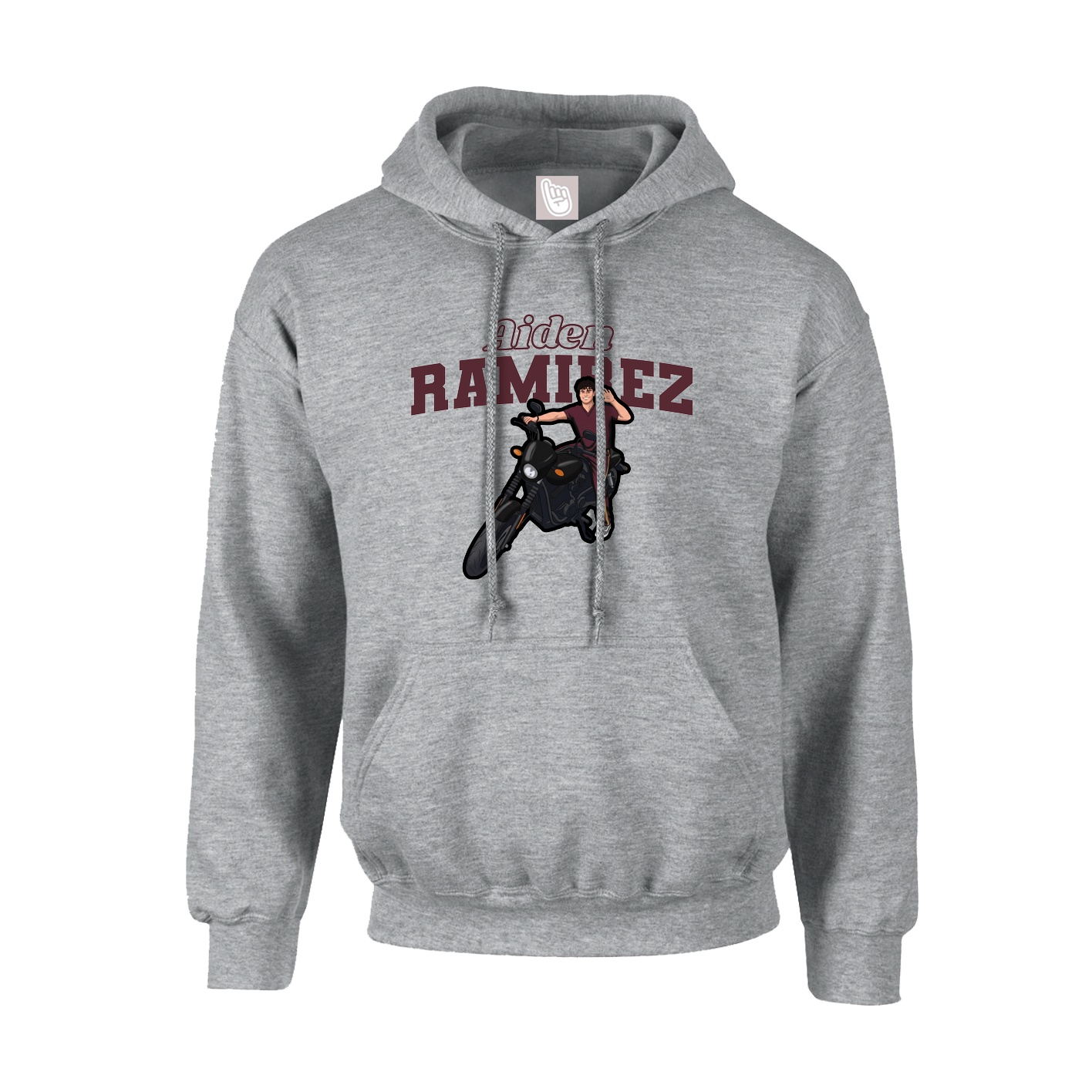 Hoodie — Name Arch in Grey