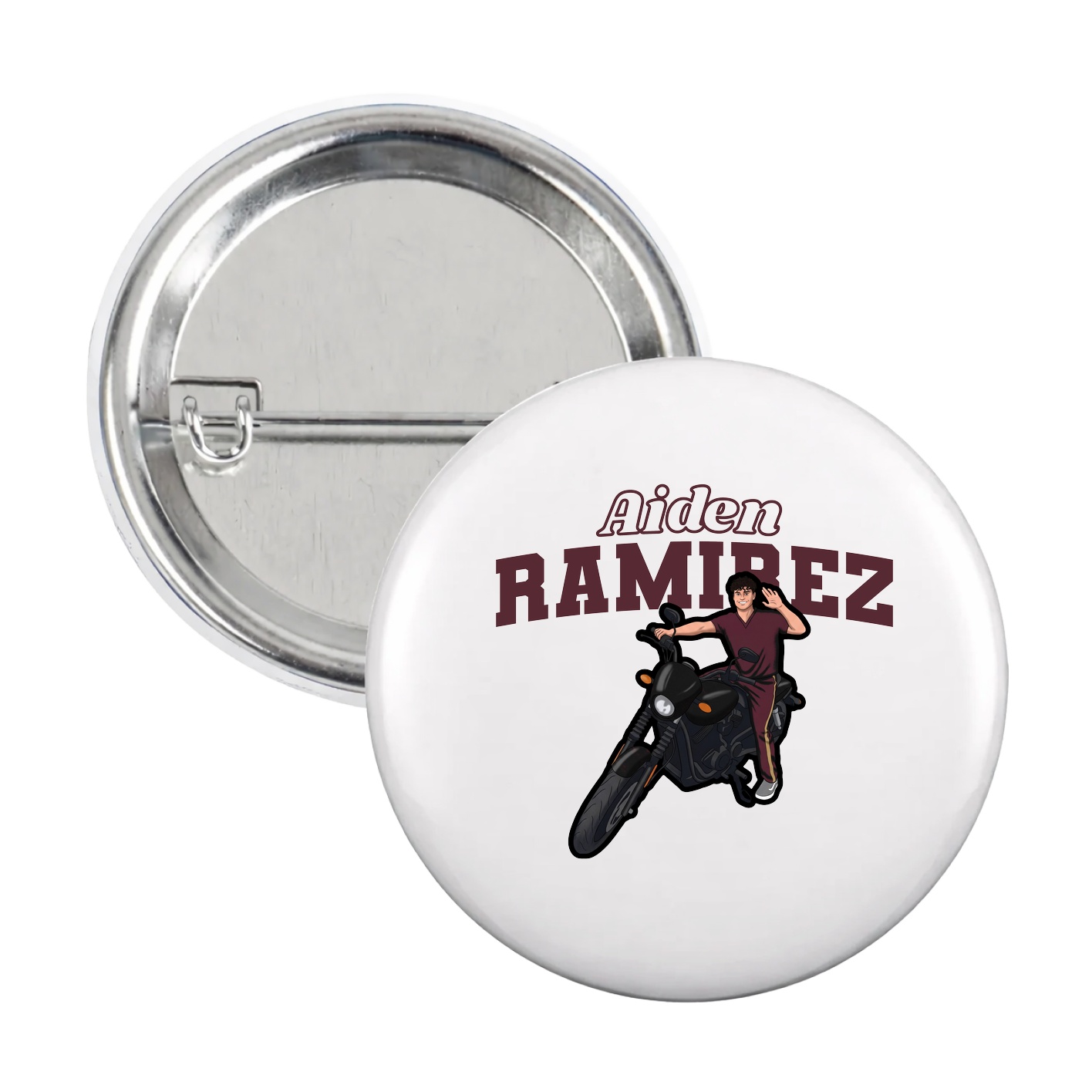 Game Day Button — Name Arch in White