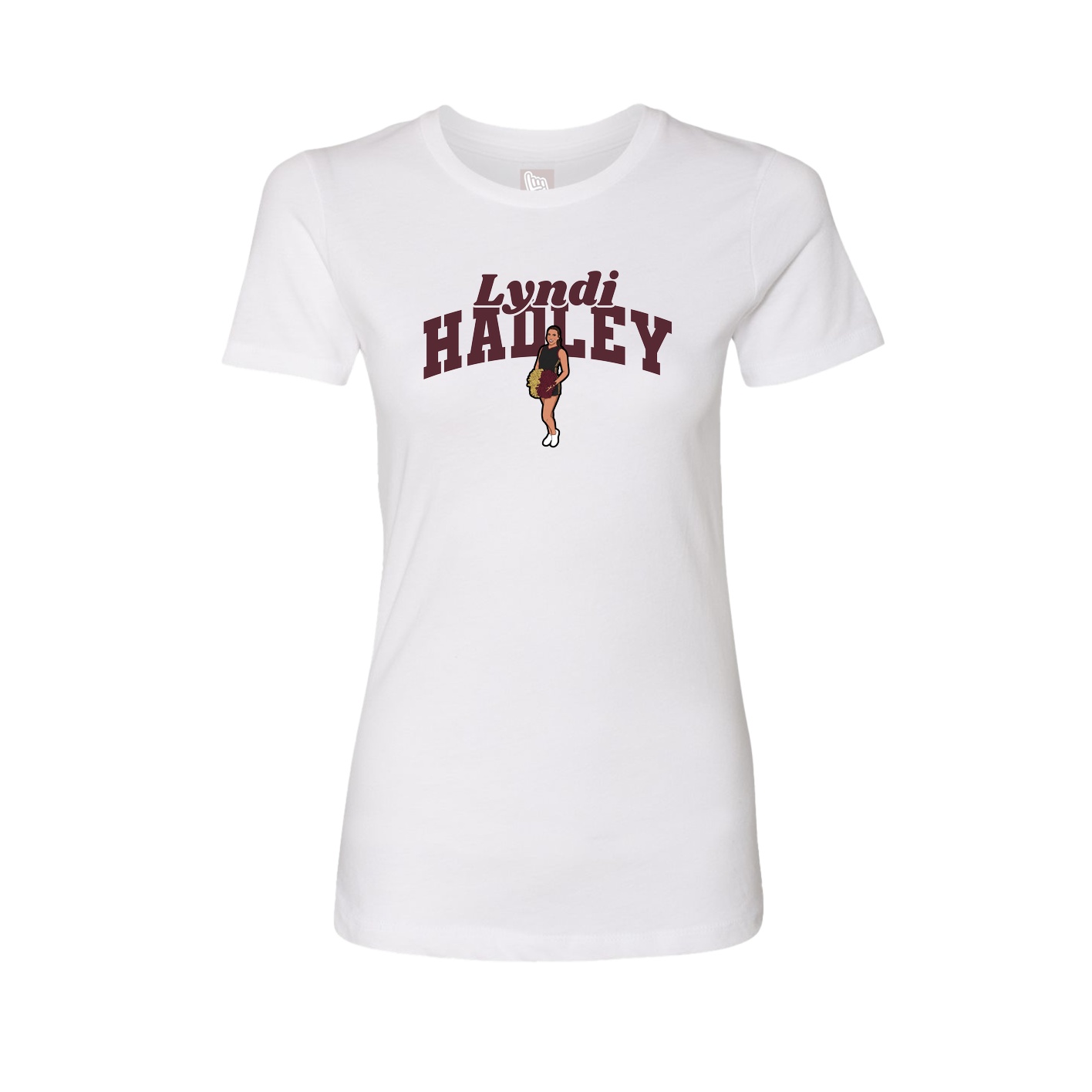 Fitted Women's Tee — Signature Arch in White