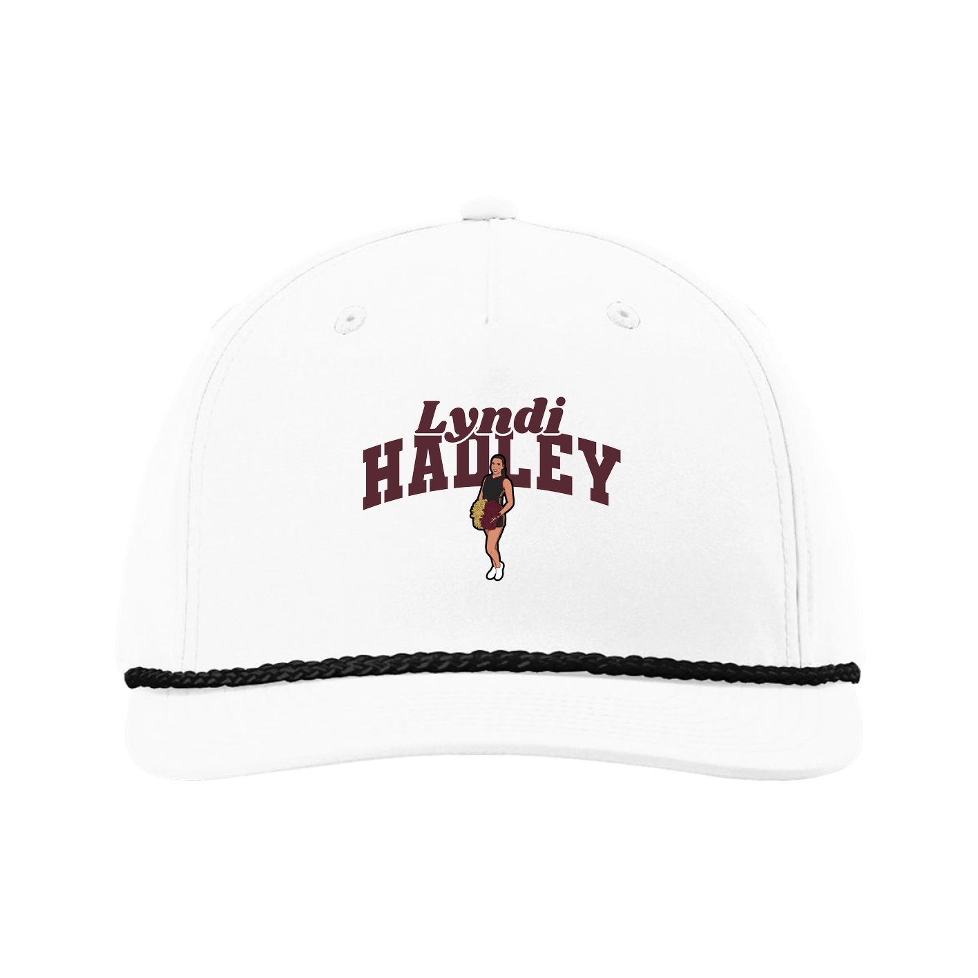 Five-Panel Classic Rope Cap — Signature Arch in White