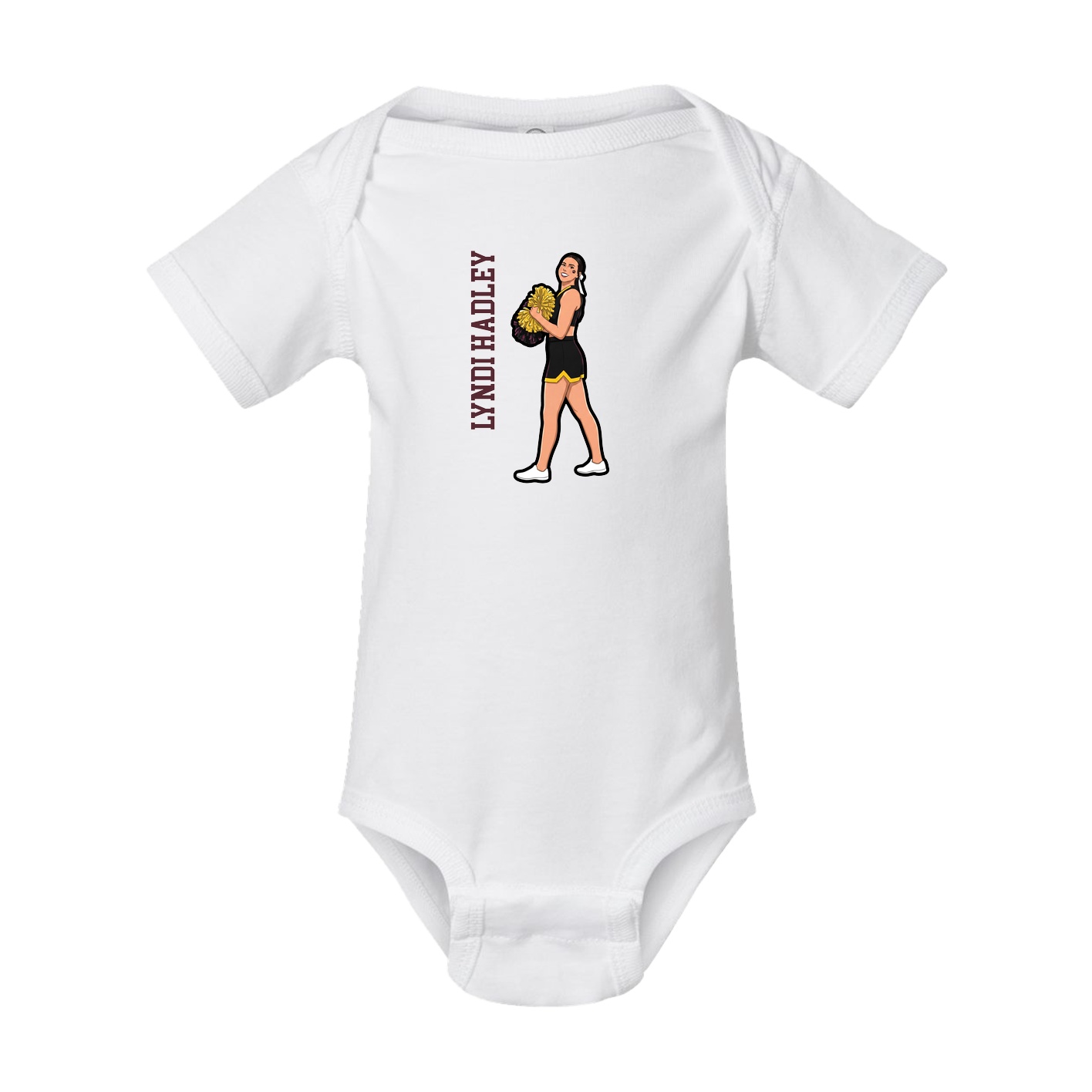 Baby Onesie — Name Vertical in White