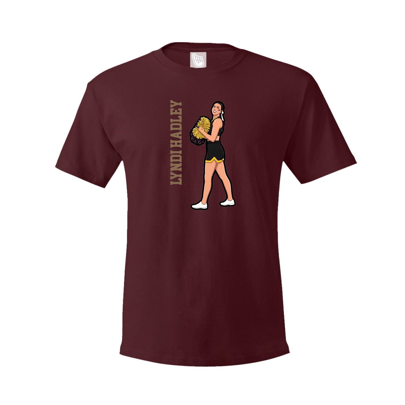 Tee — Name Vertical in Maroon
