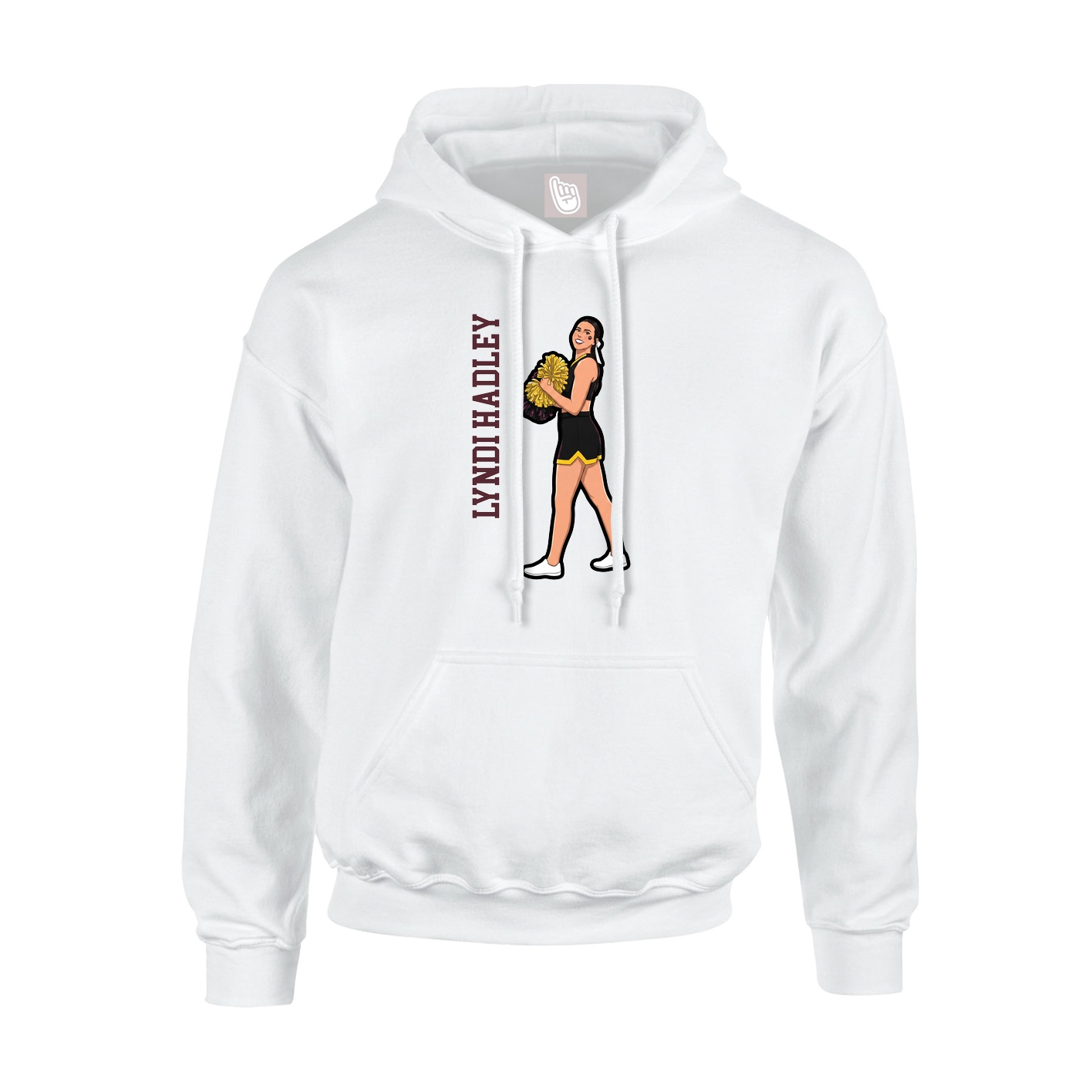 Hoodie — Name Vertical in White