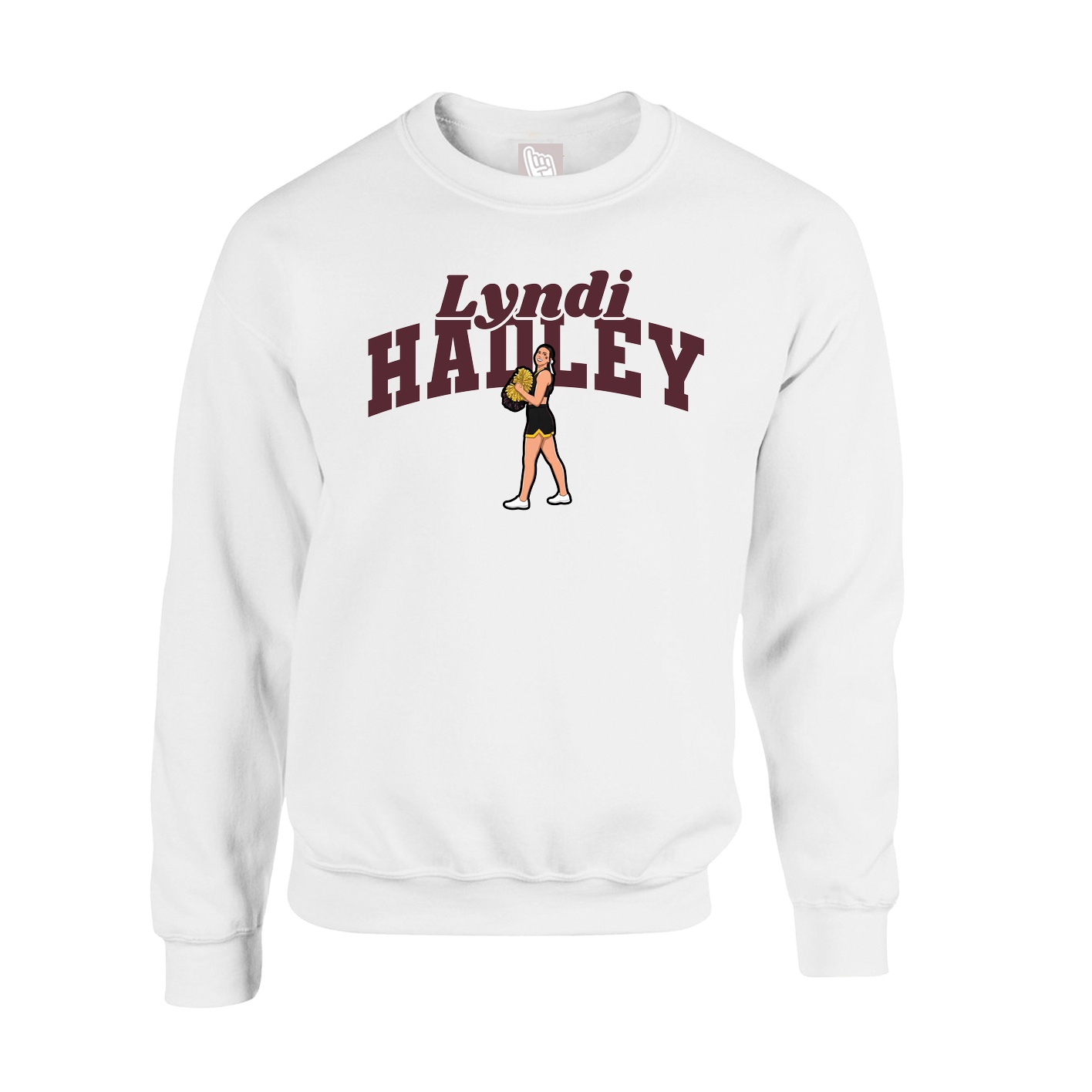 Fleece Crew — Signature Arch in White
