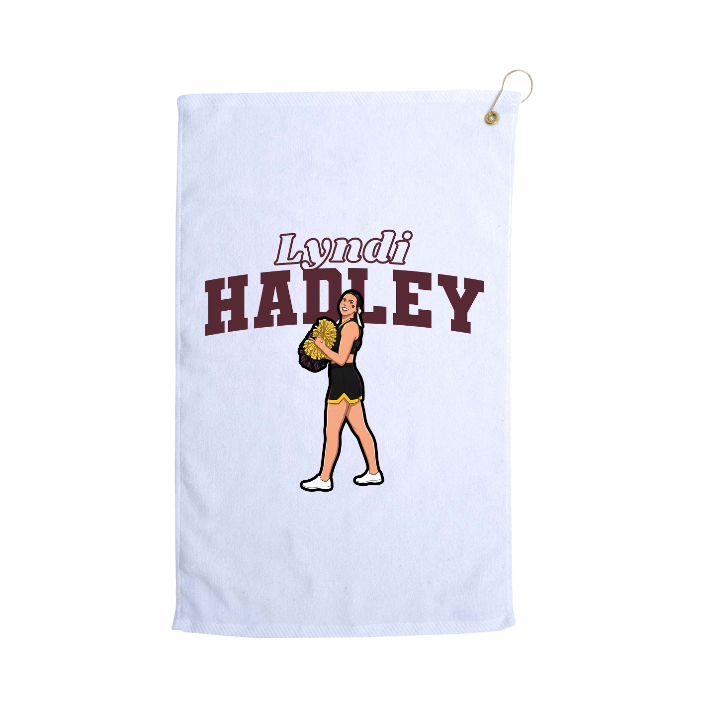 Golf Towel — Name Arch in White
