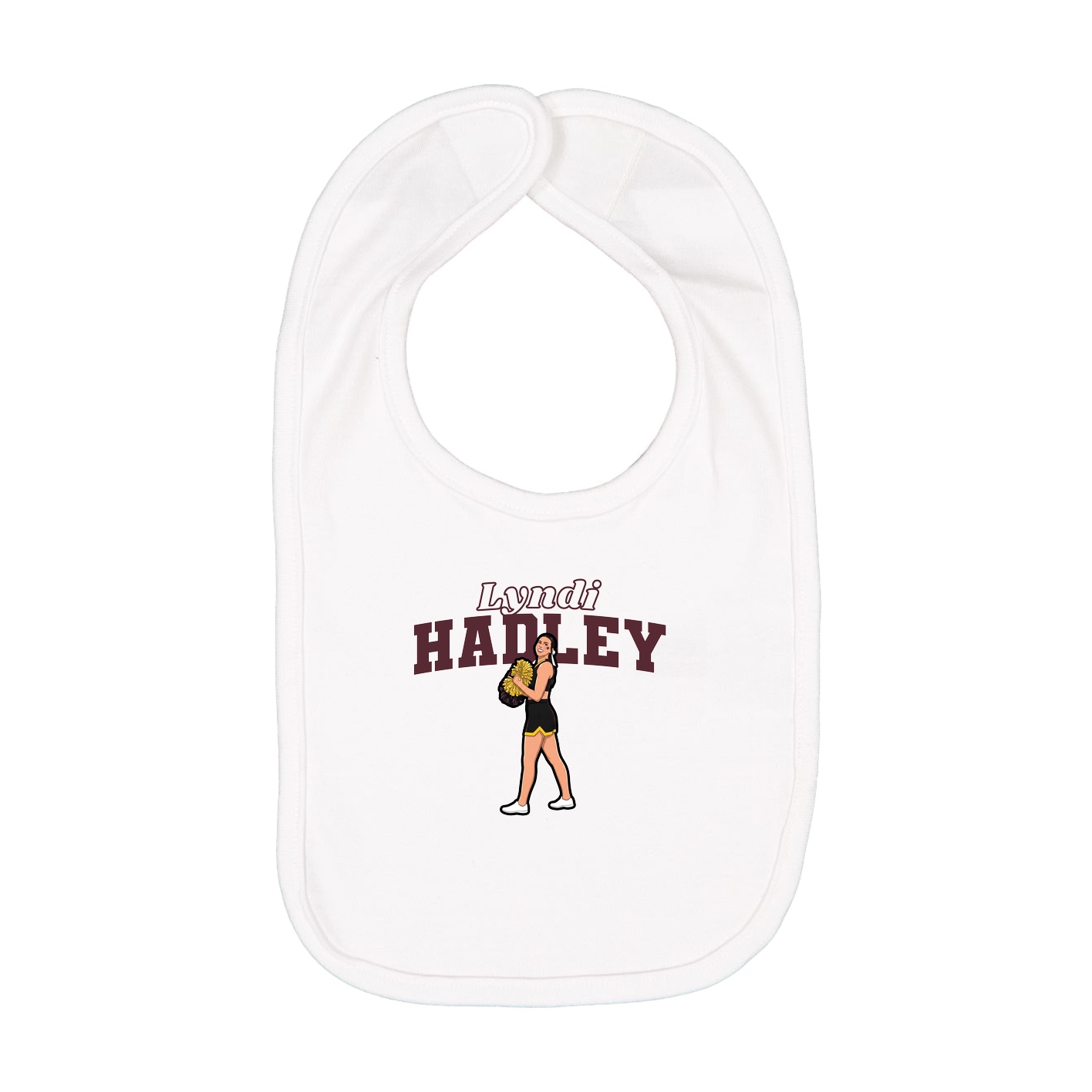 Infant Bib — Name Arch in White