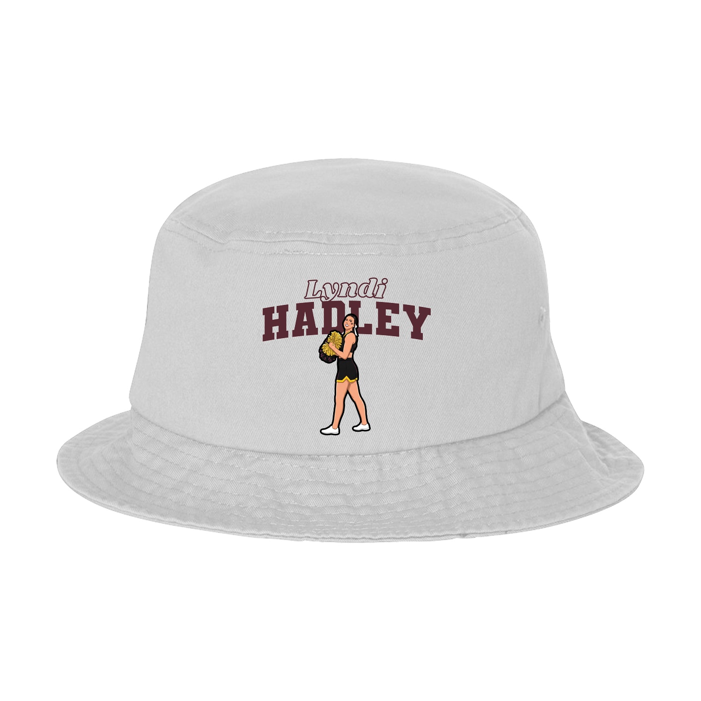 Bucket Cap — Name Arch in White