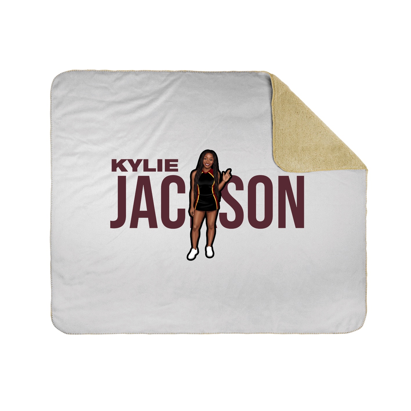 Throw Blanket — Player Name in White