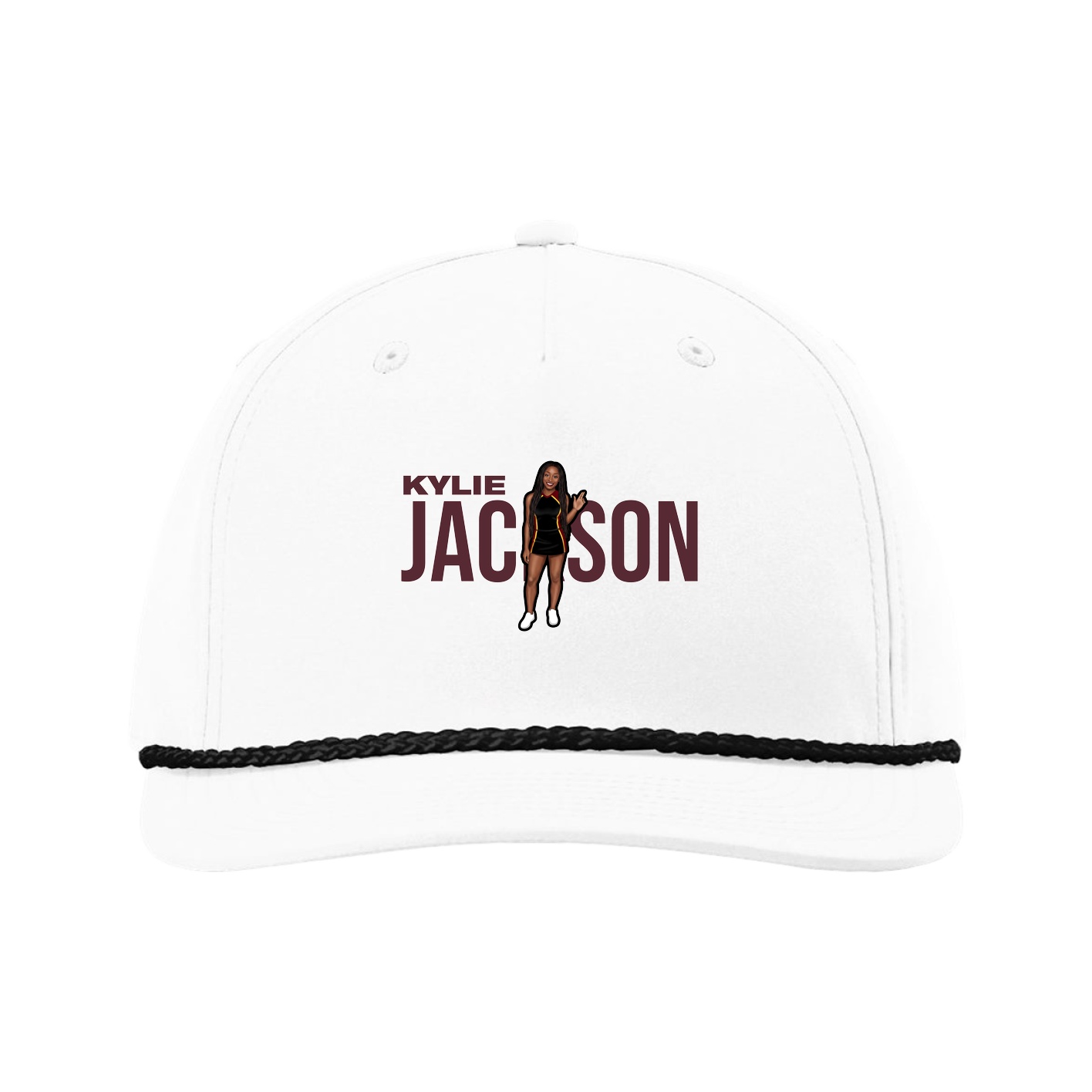 Five-Panel Classic Rope Cap — Player Name in White
