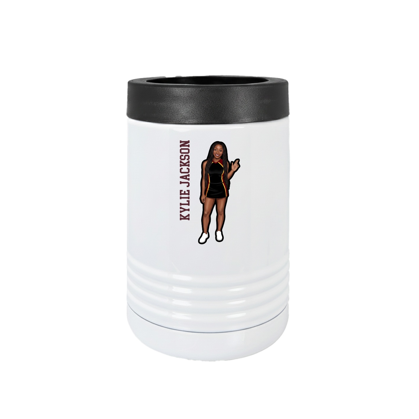 Beverage Holder — Name Vertical in White