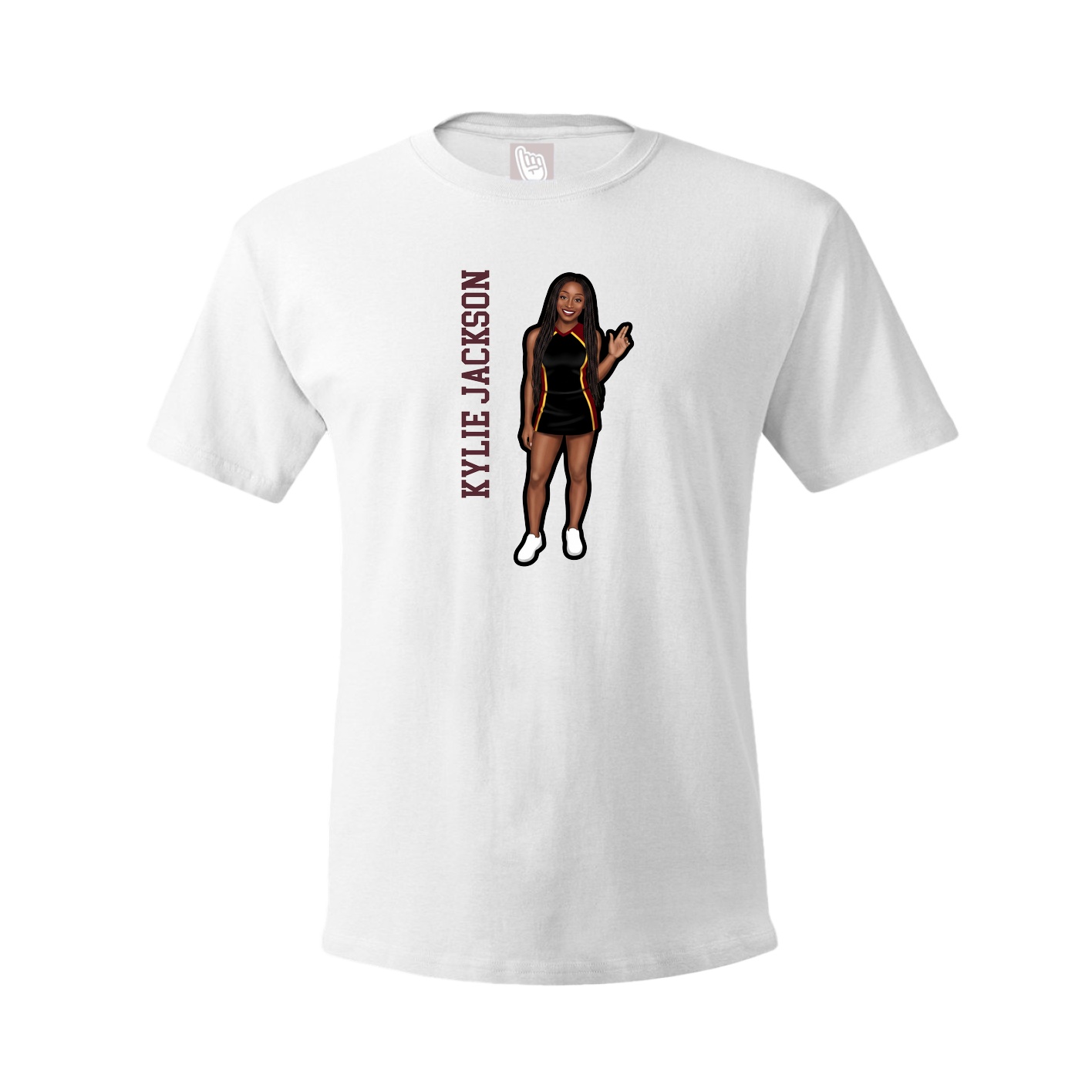 Tee — Name Vertical in White
