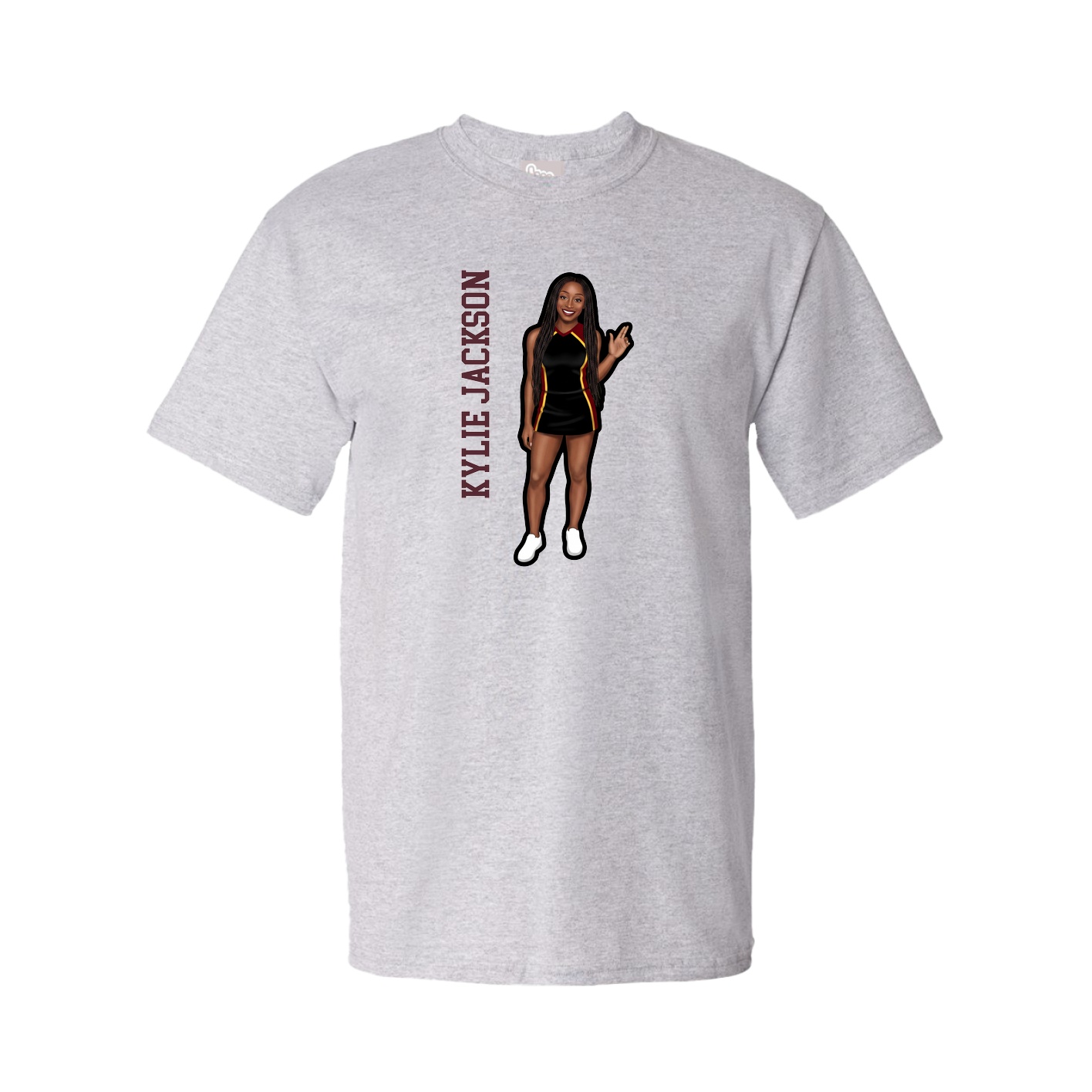 Youth Tee — Name Vertical in Grey