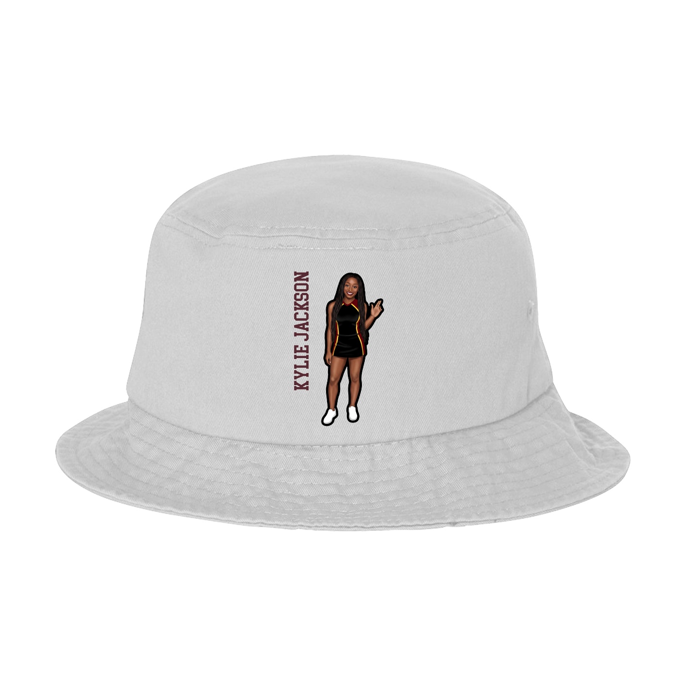 Bucket Cap — Name Vertical in White