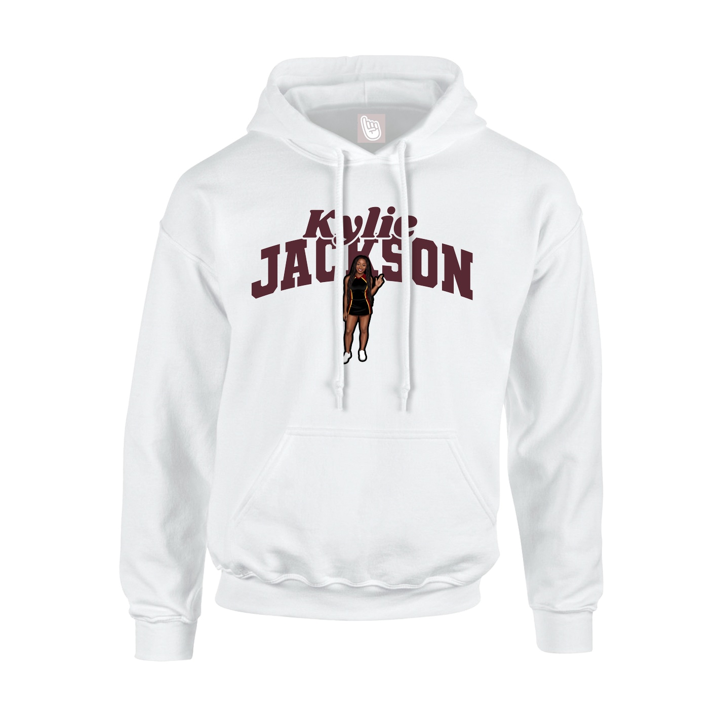 Youth Hoodie — Signature Arch in White