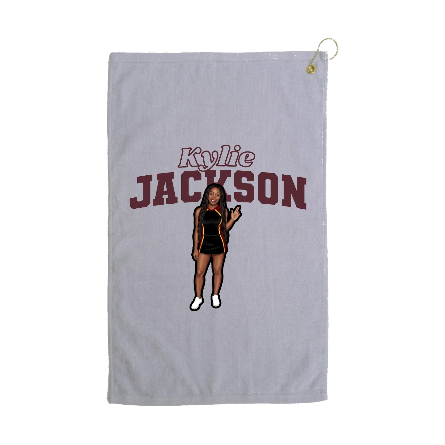 Golf Towel — Name Arch in Grey