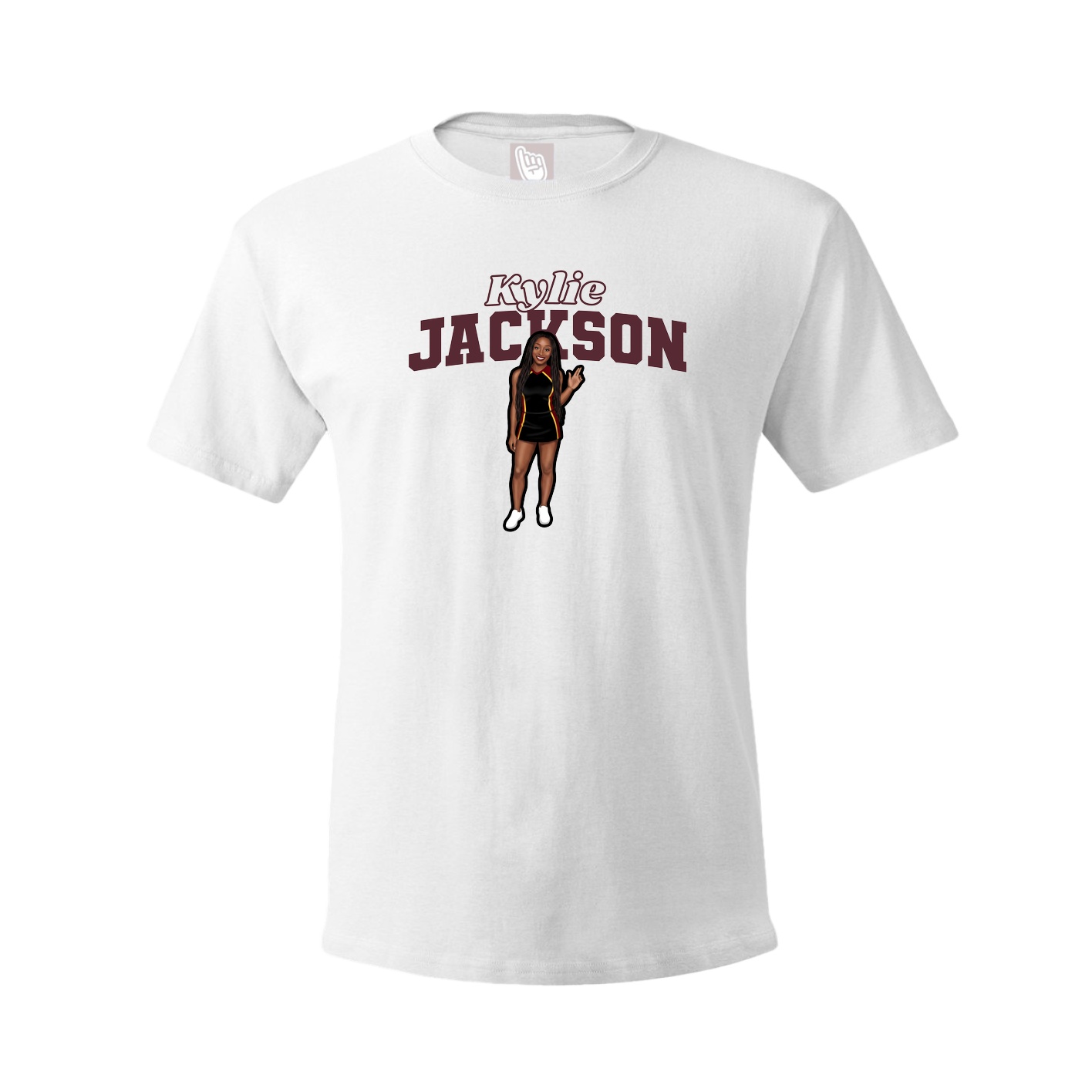 Youth Tee — Name Arch in White