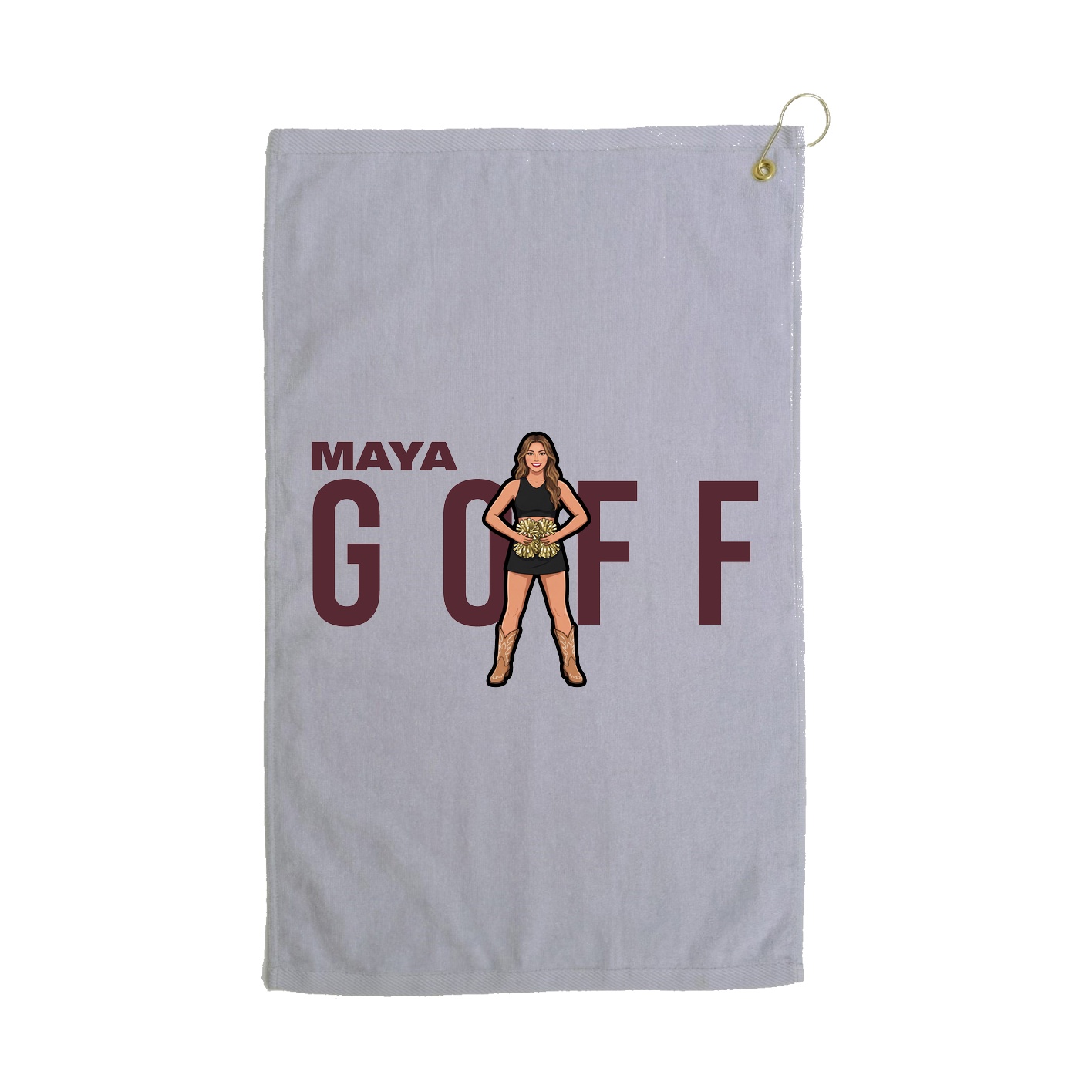 Golf Towel — Player Name in Grey