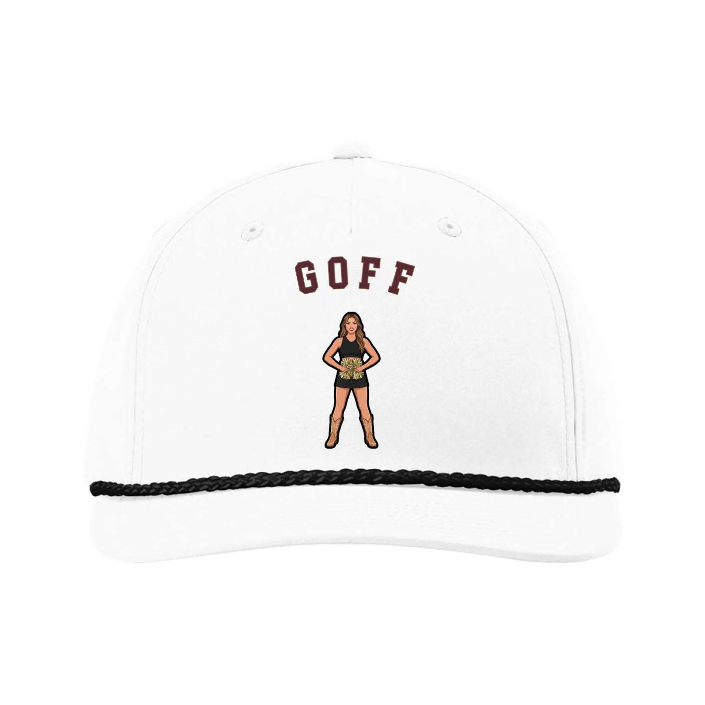 Five-Panel Classic Rope Cap — Shirsey Arch in White