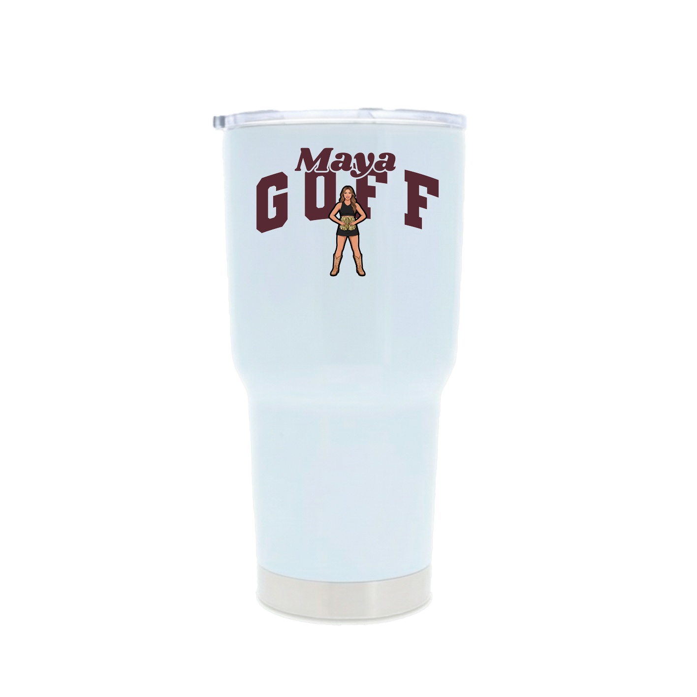 30oz Stainless Steel Tumbler — Signature Arch in White