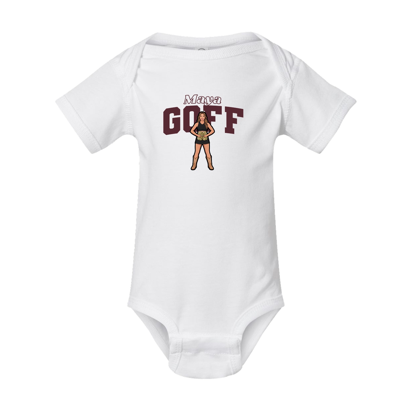 Baby Onesie — Name Arch in White