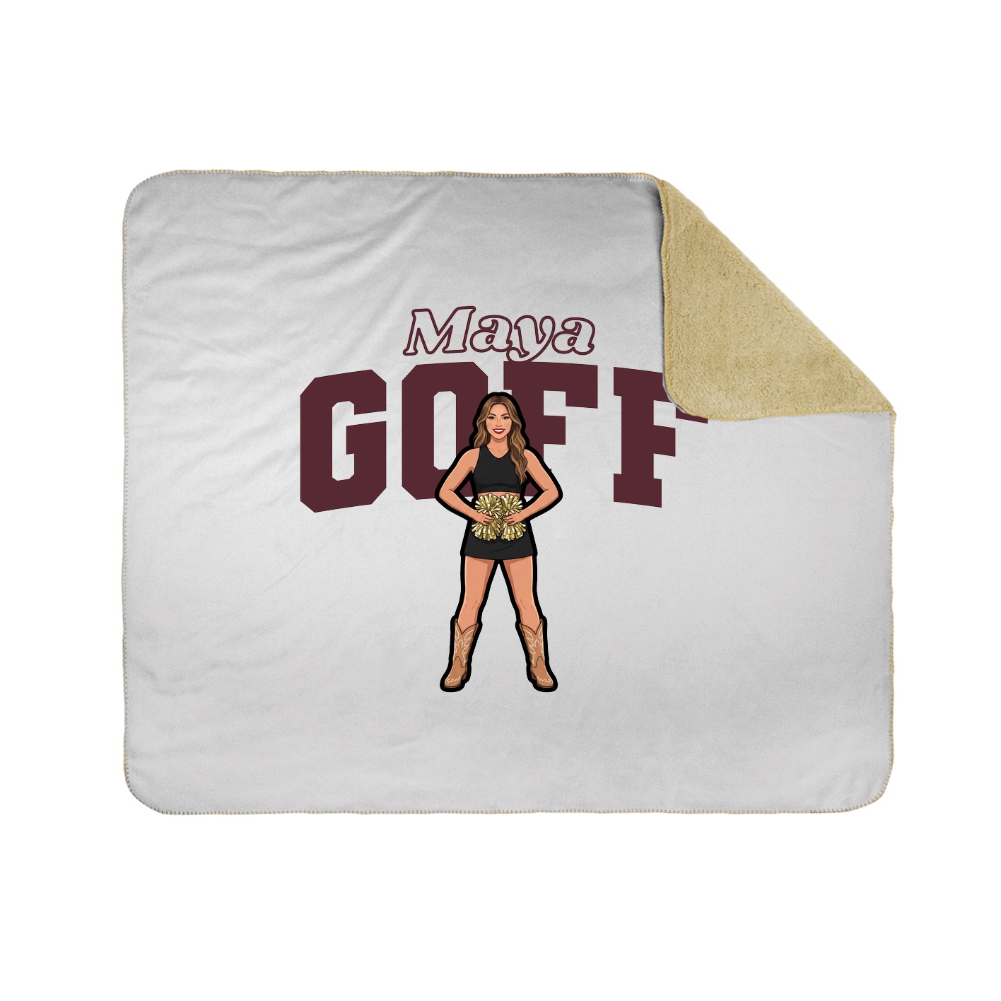 Throw Blanket — Name Arch in White