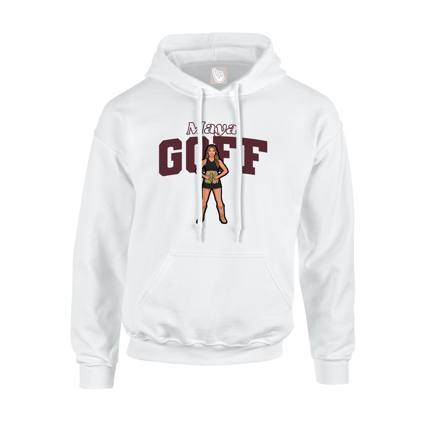 Hoodie — Name Arch in White