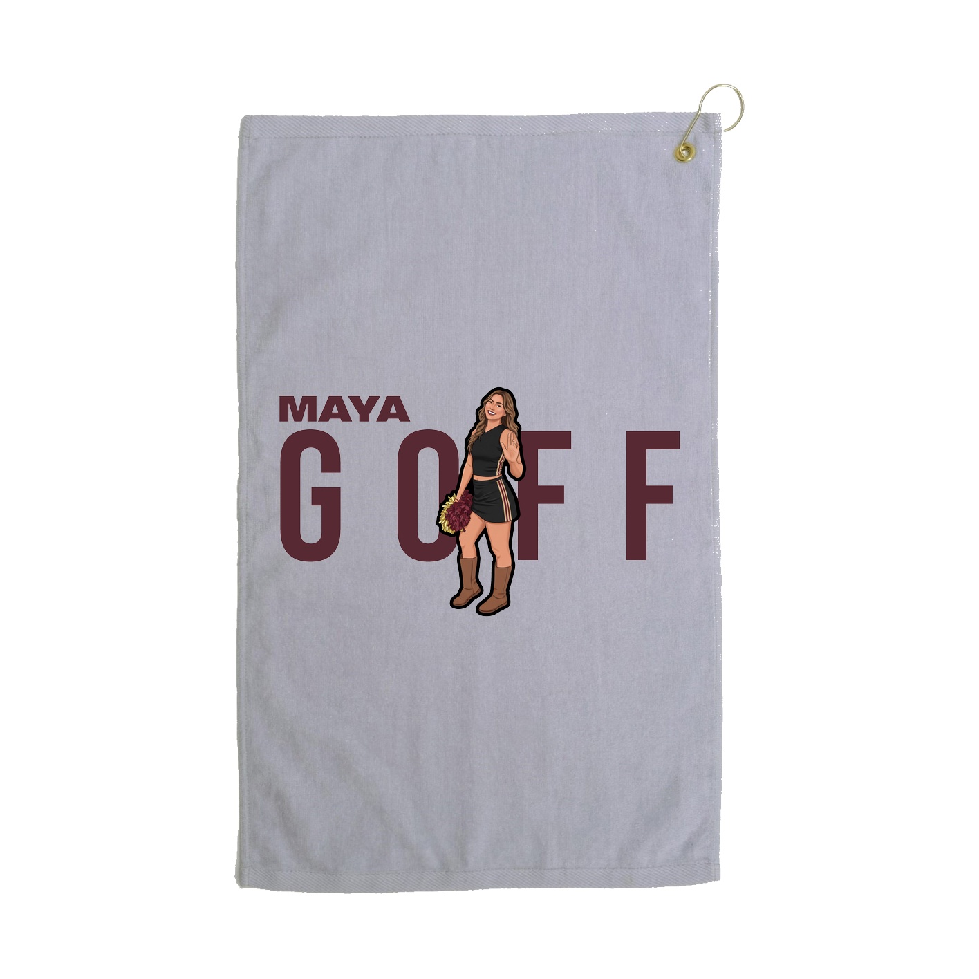 Golf Towel — Player Name in Grey