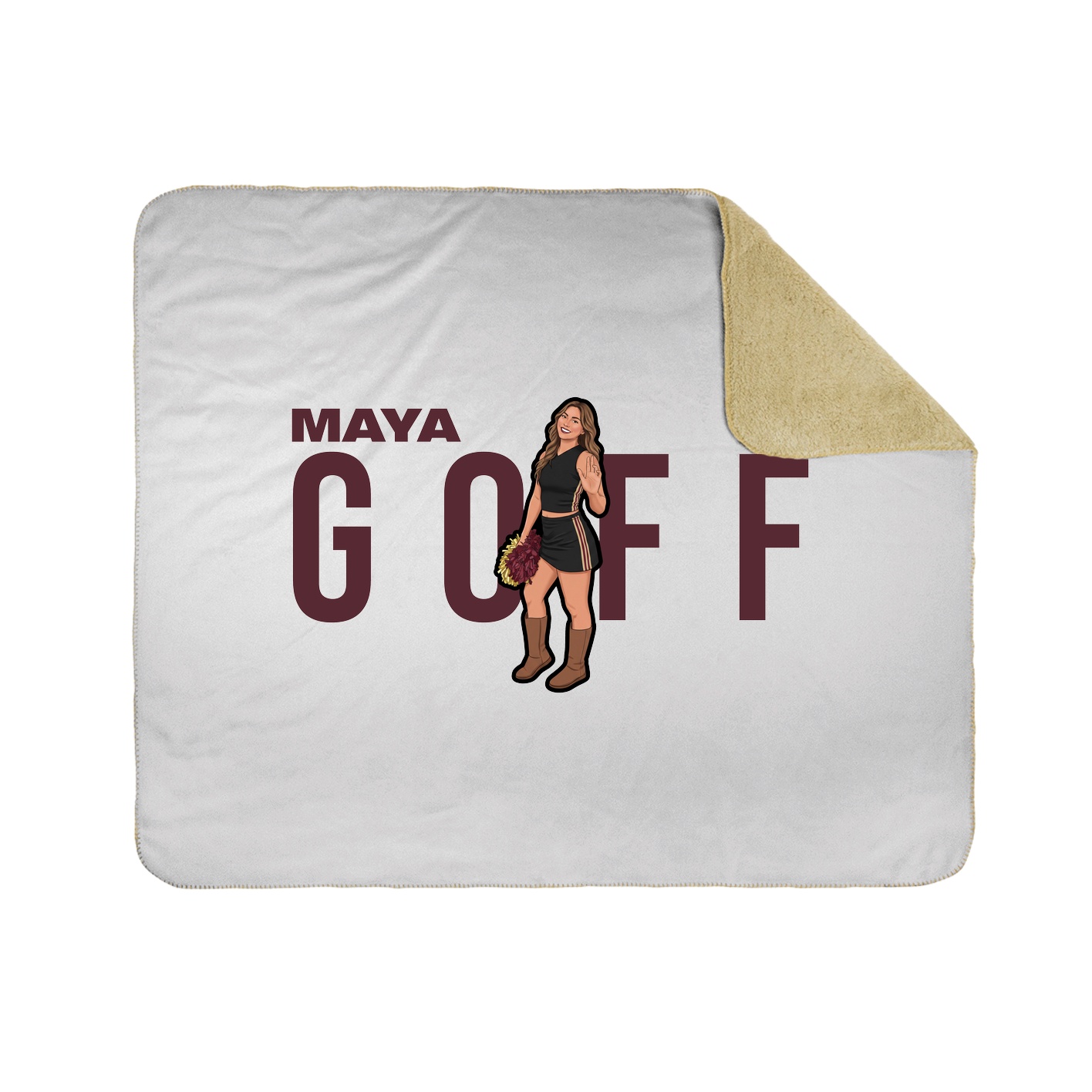 Throw Blanket — Player Name in White