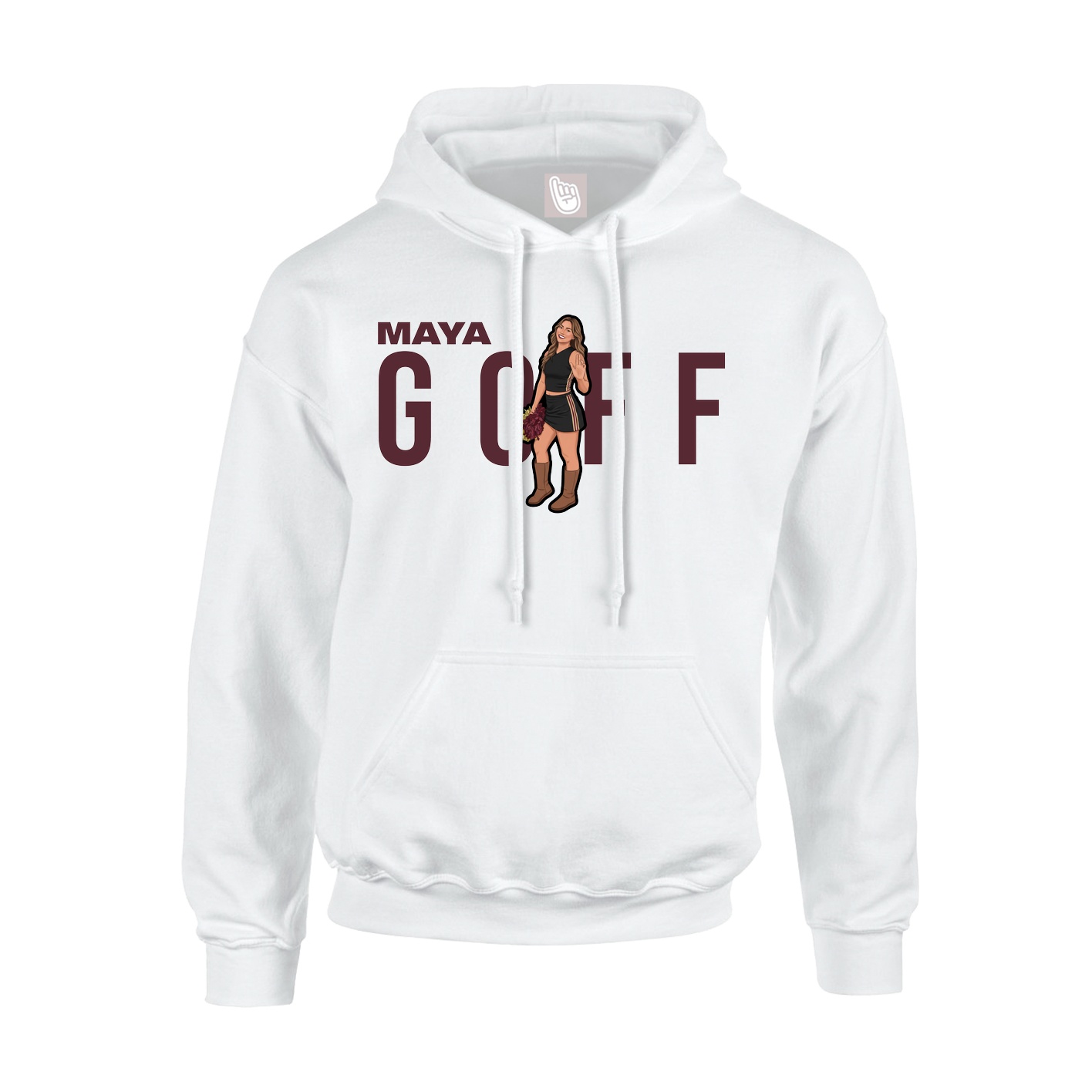 Youth Hoodie — Player Name in White