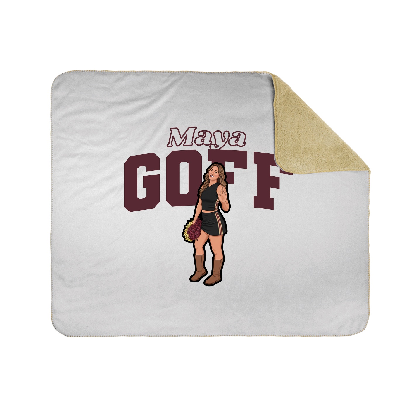 Throw Blanket — Name Arch in White