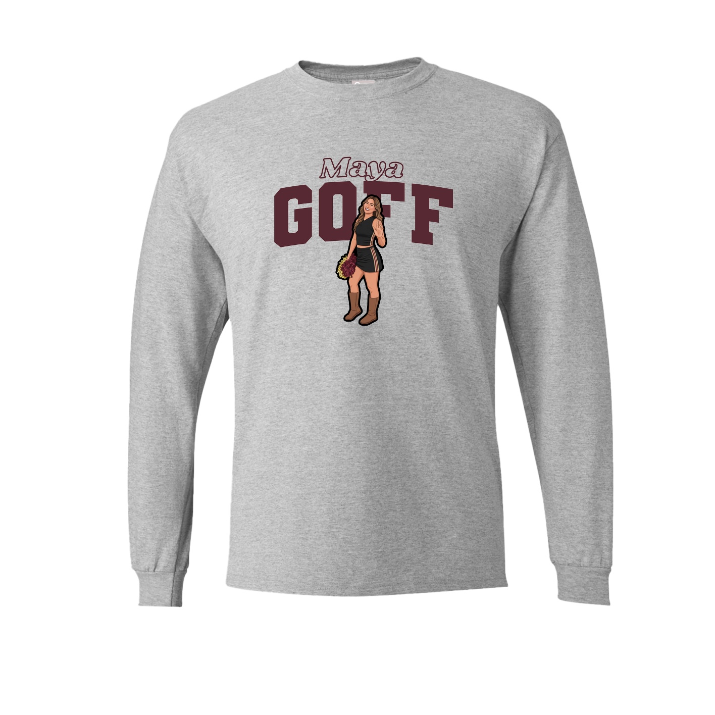 Long Sleeve Tee — Name Arch in Grey