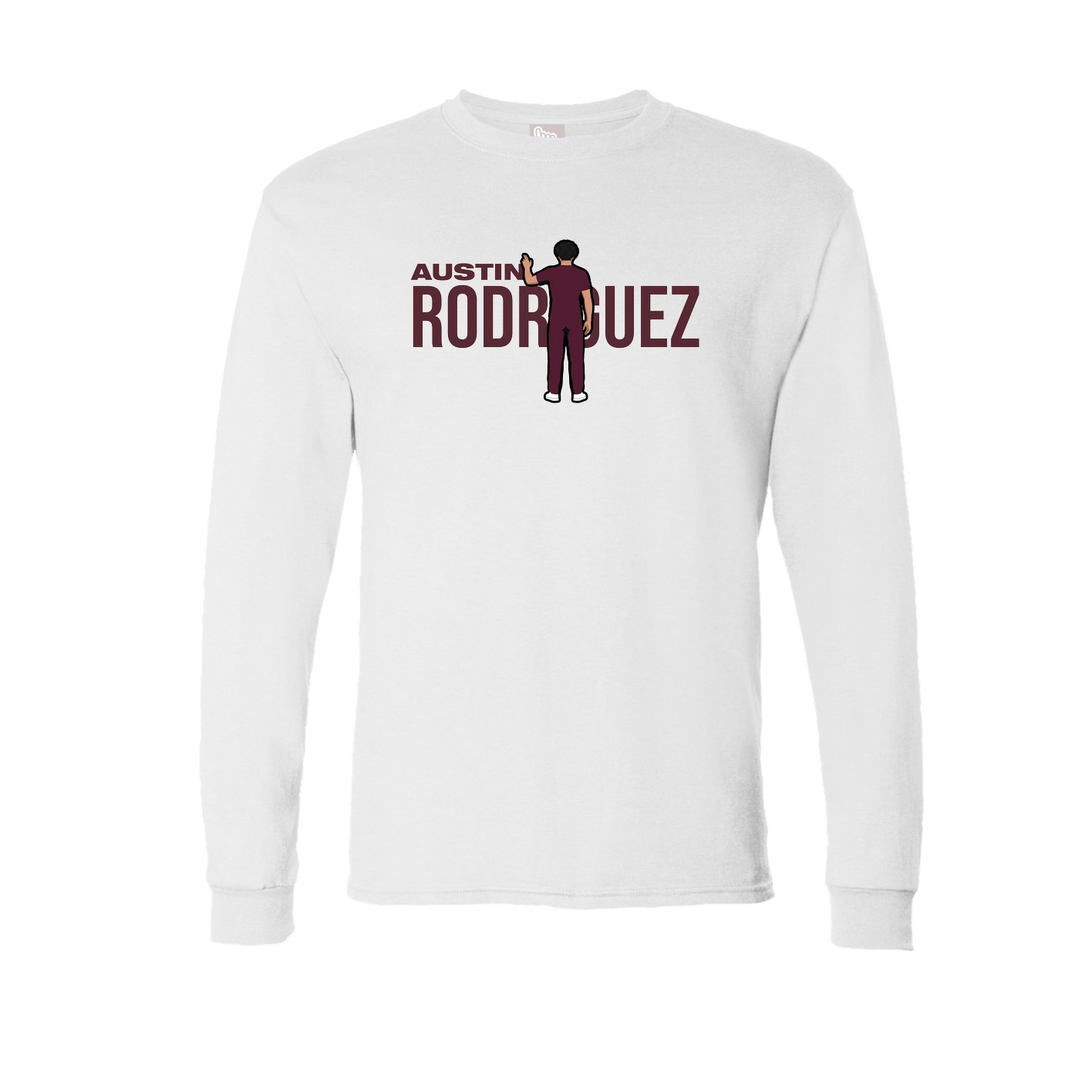 Long Sleeve Tee — Player Name in White