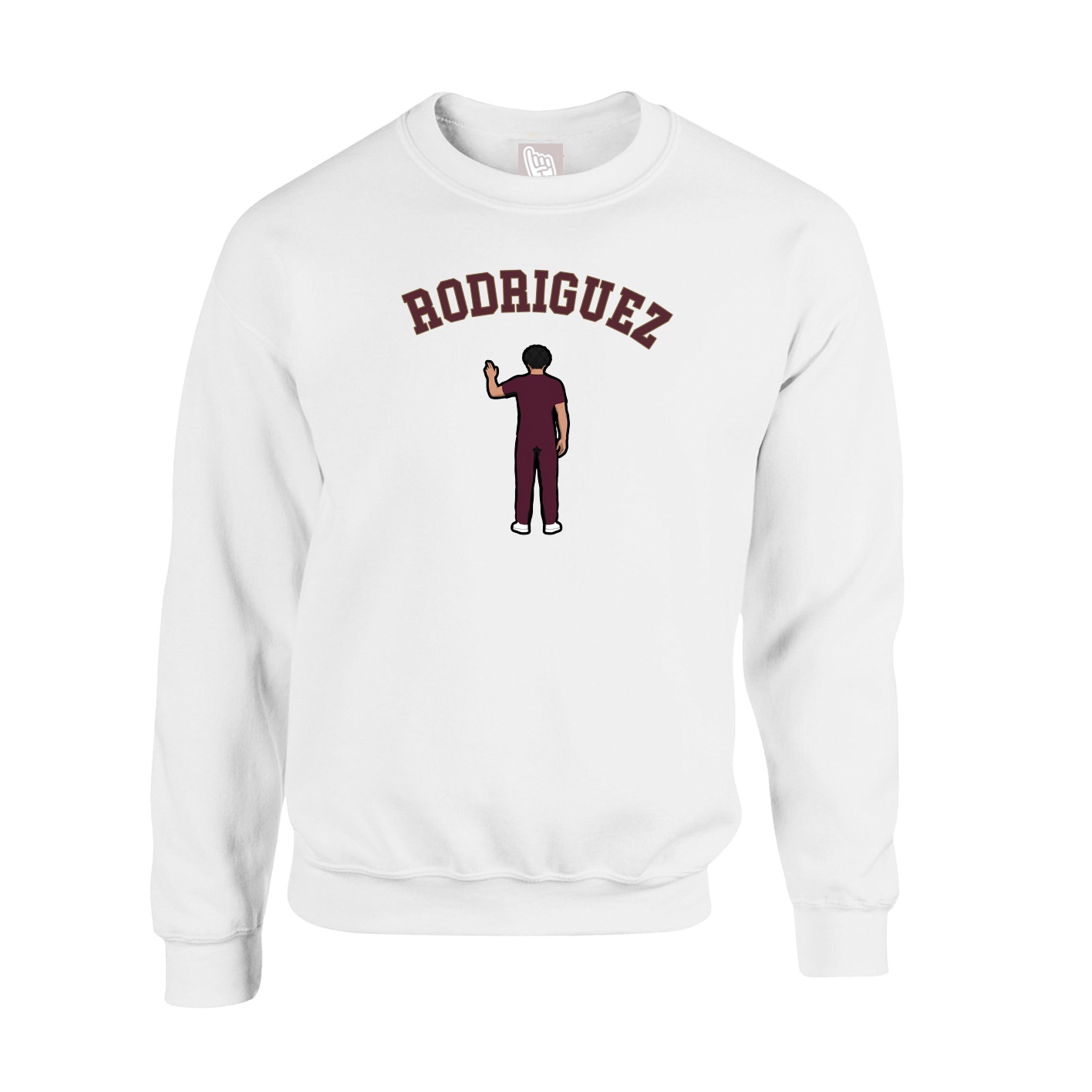 Fleece Crew — Shirsey Arch in White