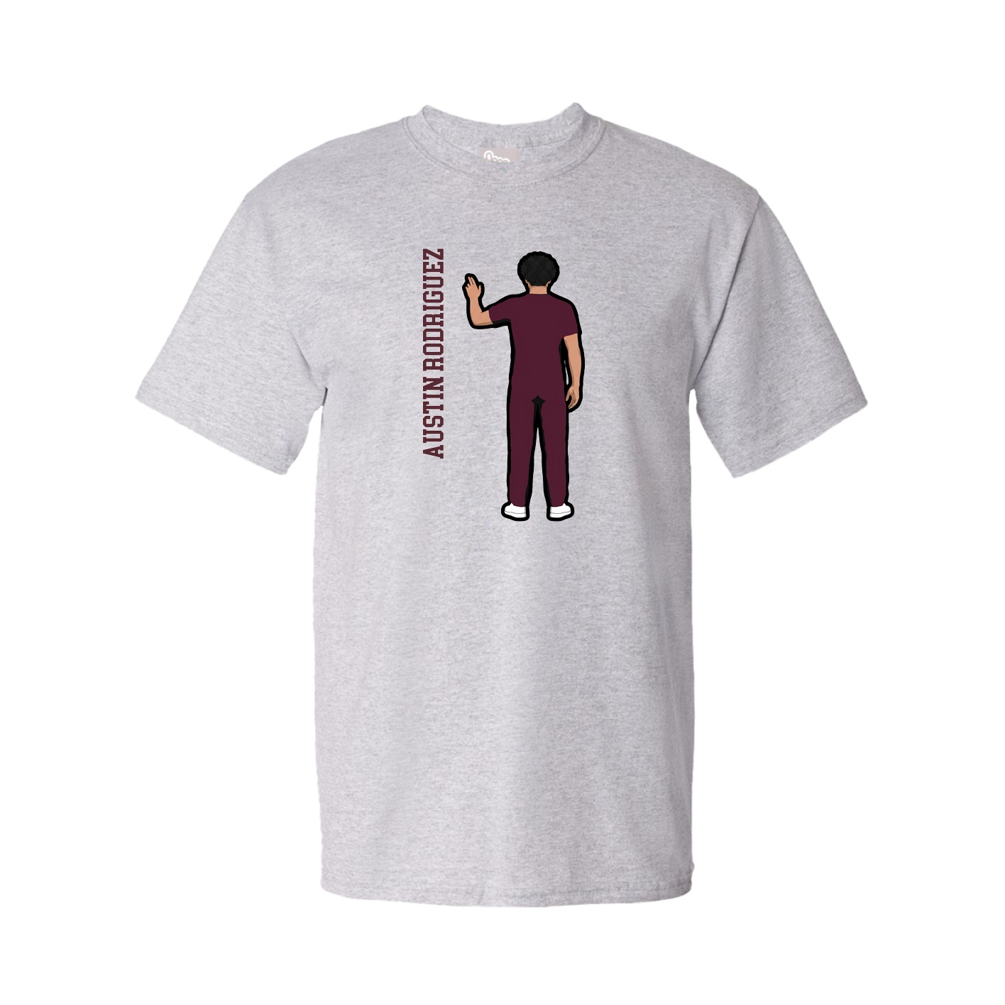 Tee — Name Vertical in Grey