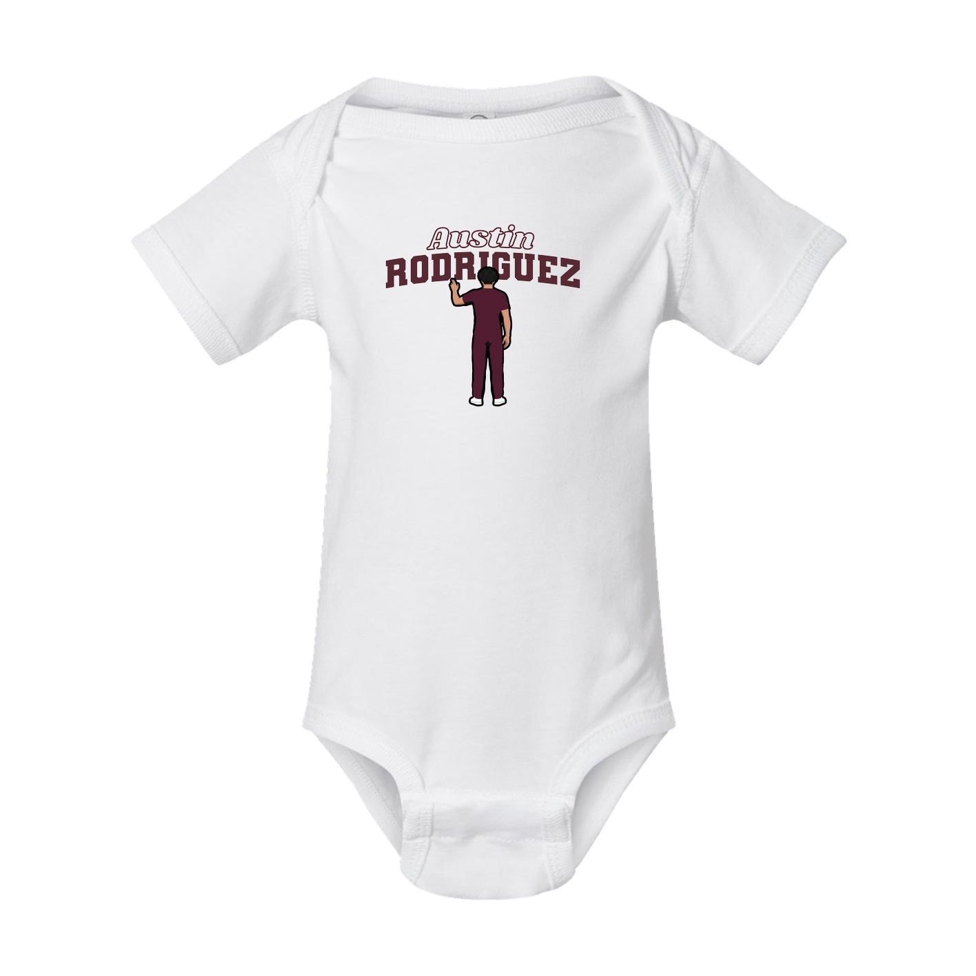 Baby Onesie — Name Arch in White