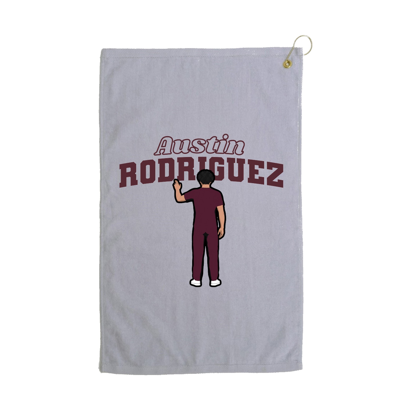 Golf Towel — Name Arch in Grey