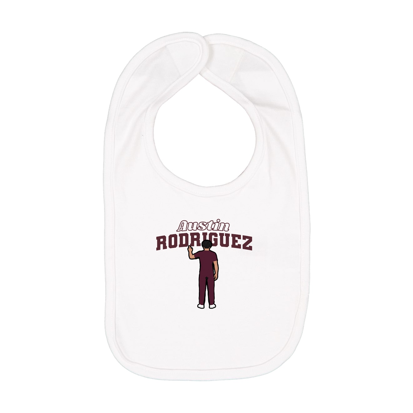 Infant Bib — Name Arch in White