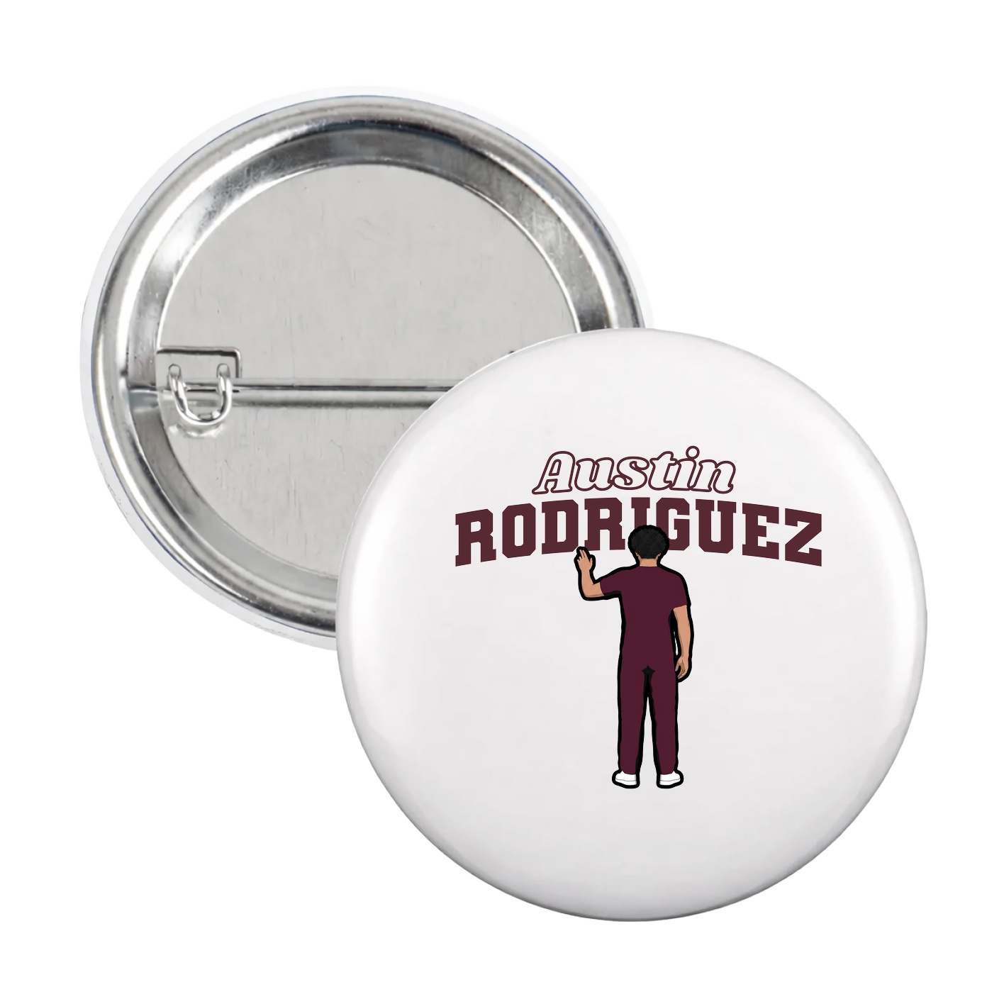 Game Day Button — Name Arch in White