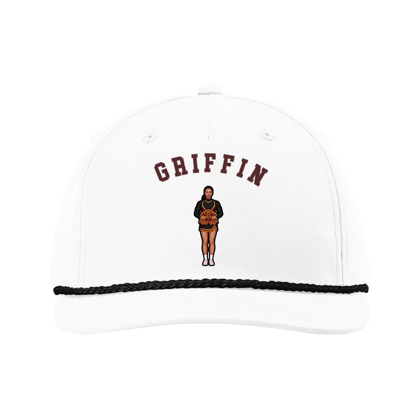Five-Panel Classic Rope Cap — Shirsey Arch in White