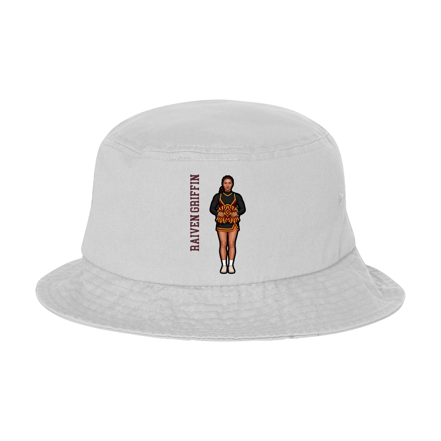 Bucket Cap — Name Vertical in White