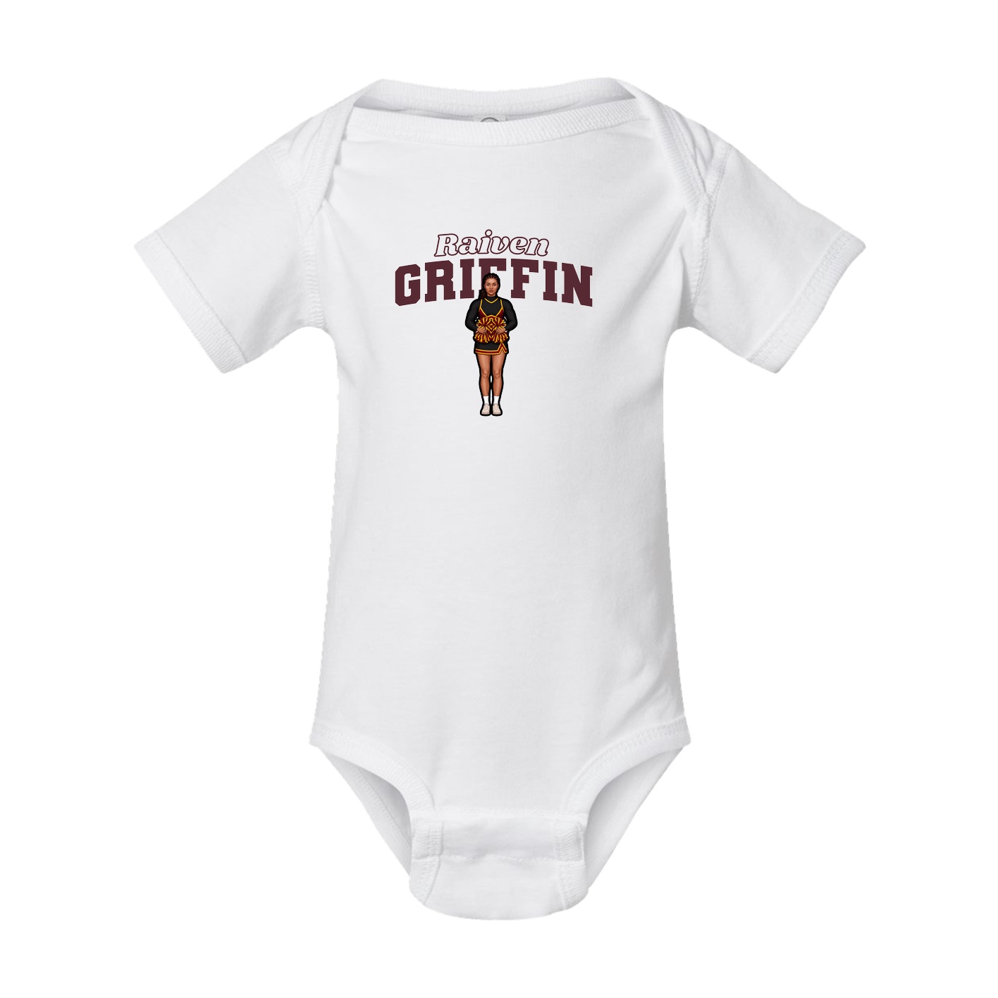 Baby Onesie — Name Arch in White