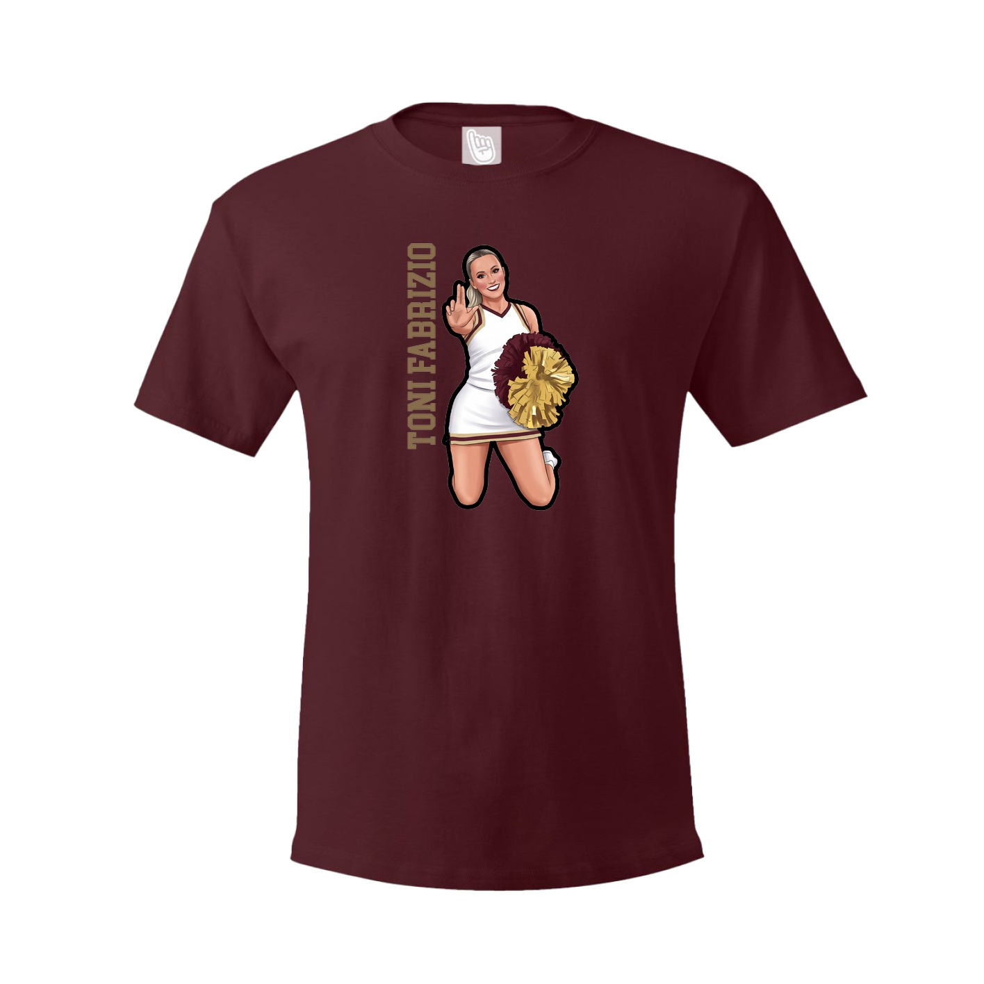 Youth Tee — Name Vertical in Maroon