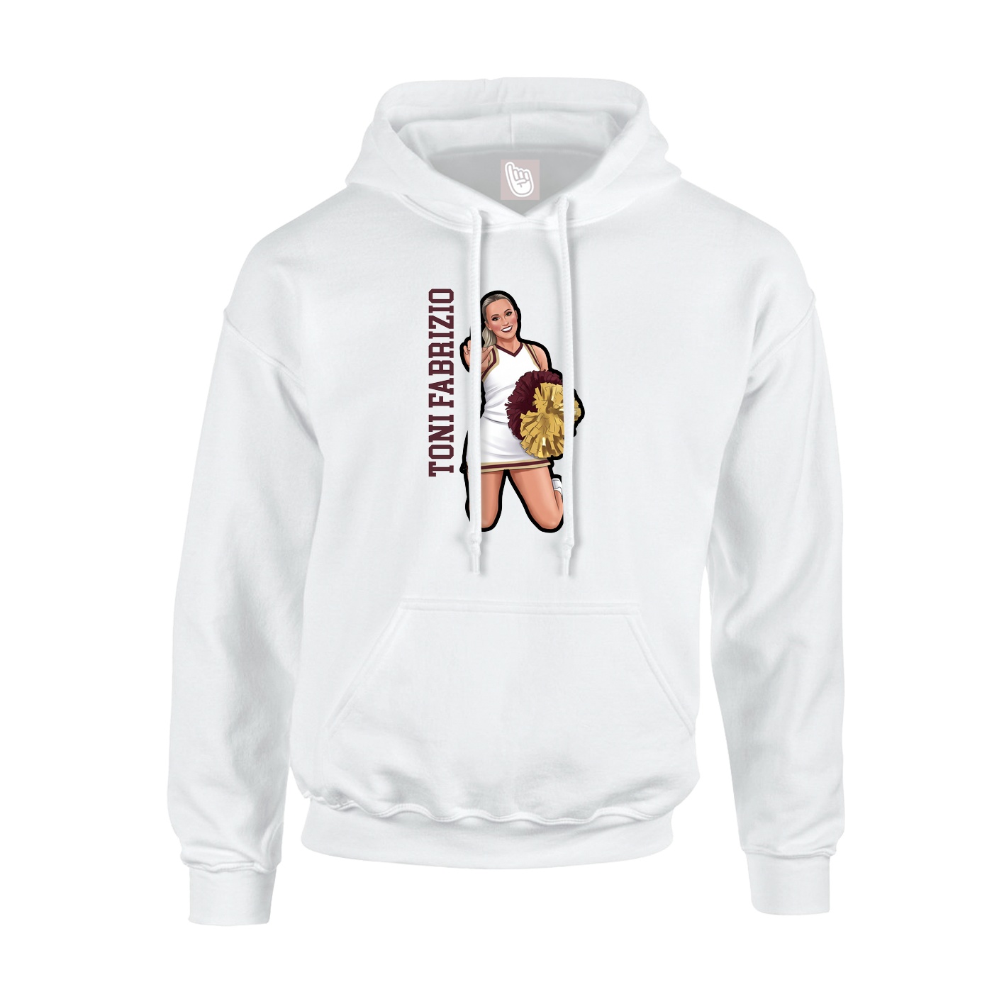 Youth Hoodie — Name Vertical in White