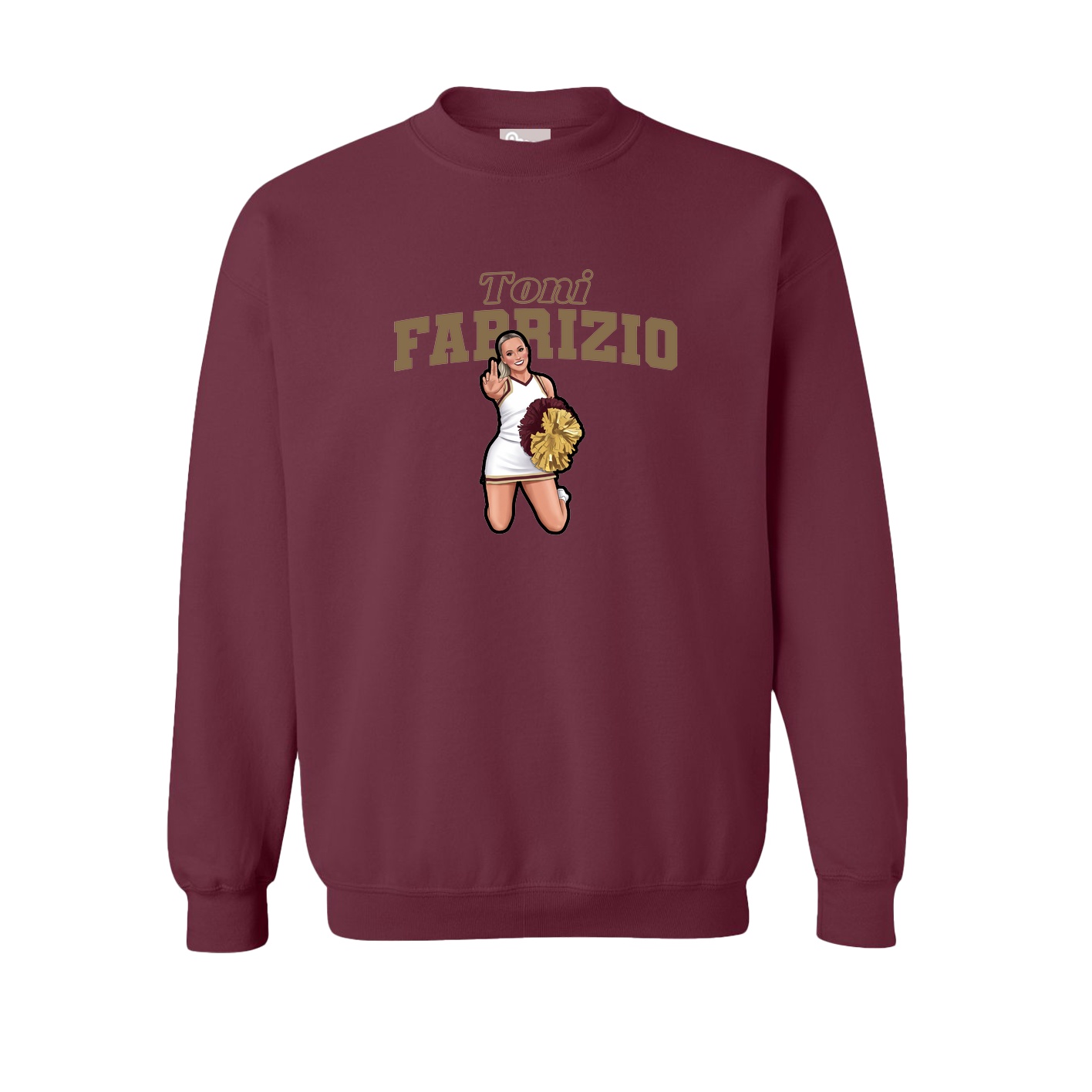 Fleece Crew — Name Arch in Maroon