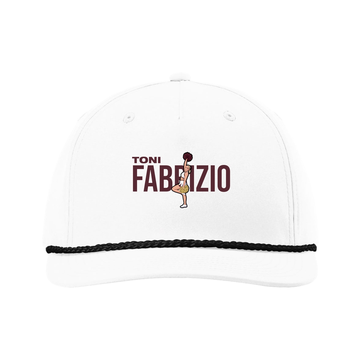 Five-Panel Classic Rope Cap — Player Name in White