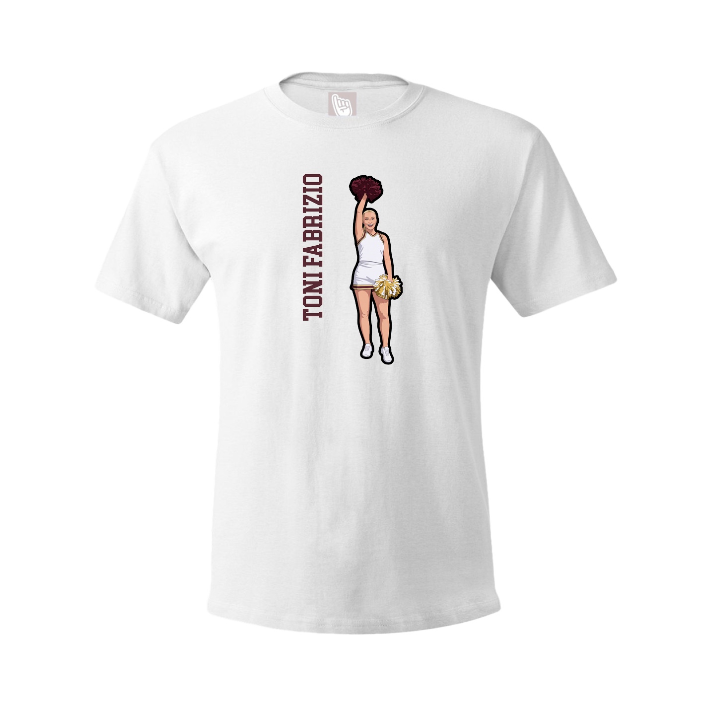 Tee — Name Vertical in White