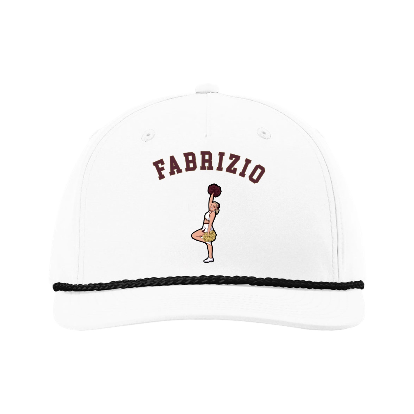 Five-Panel Classic Rope Cap — Shirsey Arch in White